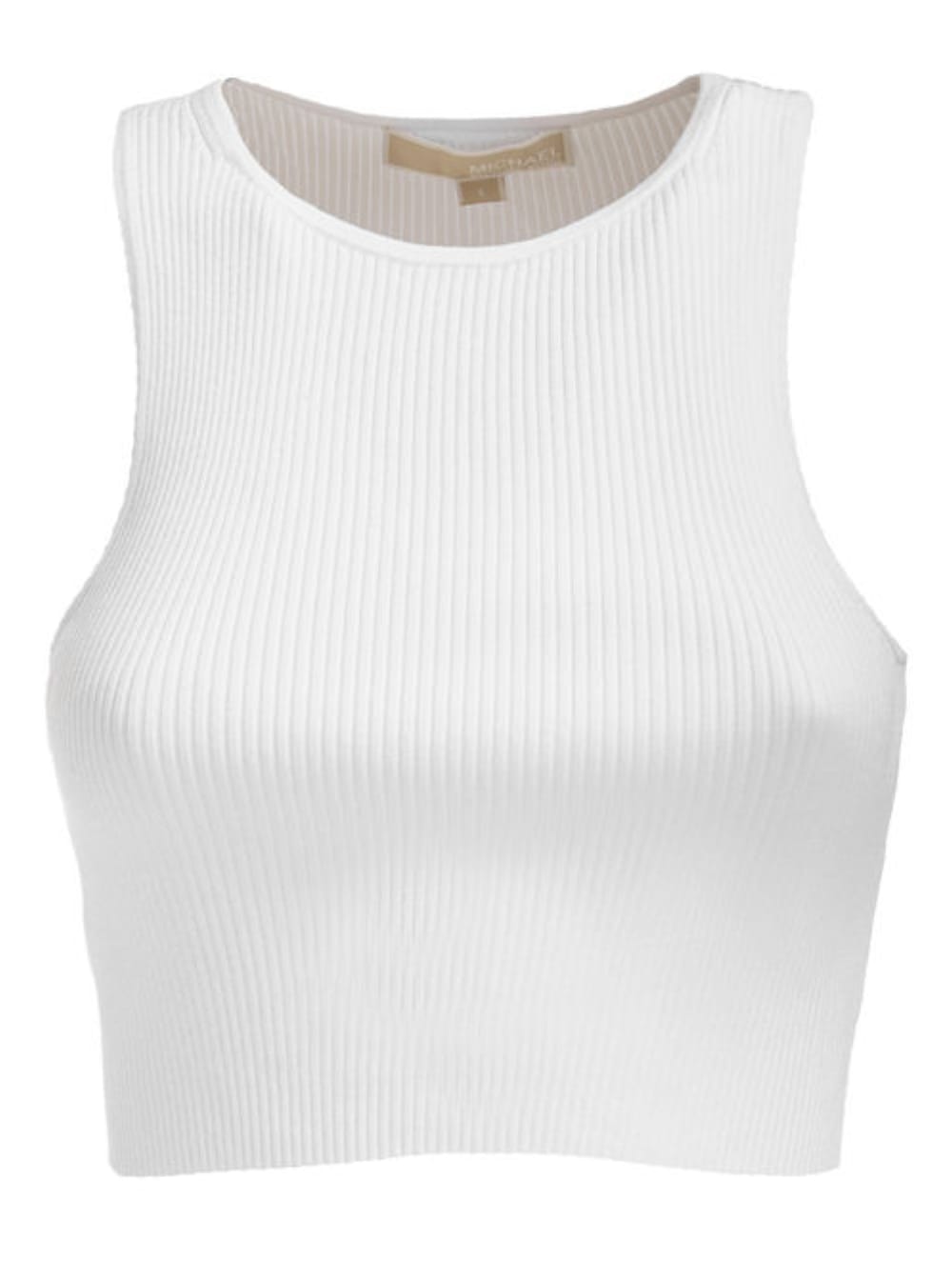 MICHAEL Michael Kors M Michael Kors Womans Cropped White Recycled Viscose Top
