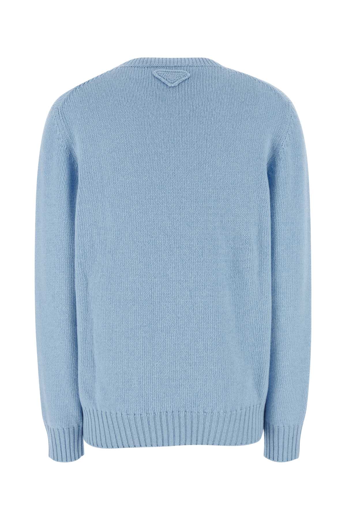 Shop Prada Light Blue Wool Blend Sweater In Azzurro