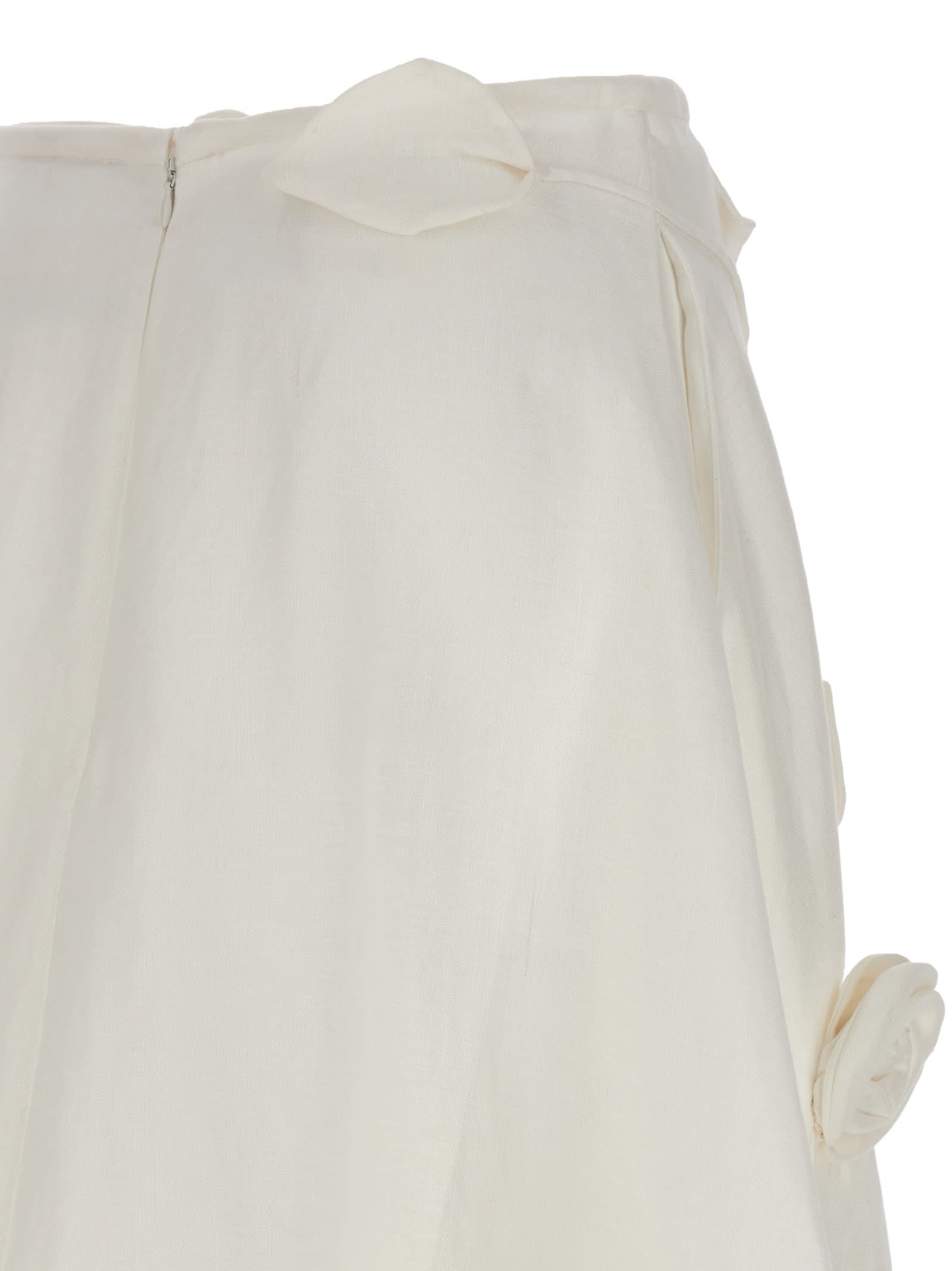 Shop Zimmermann Matchmaker Rose Flare Skirt In Ivory