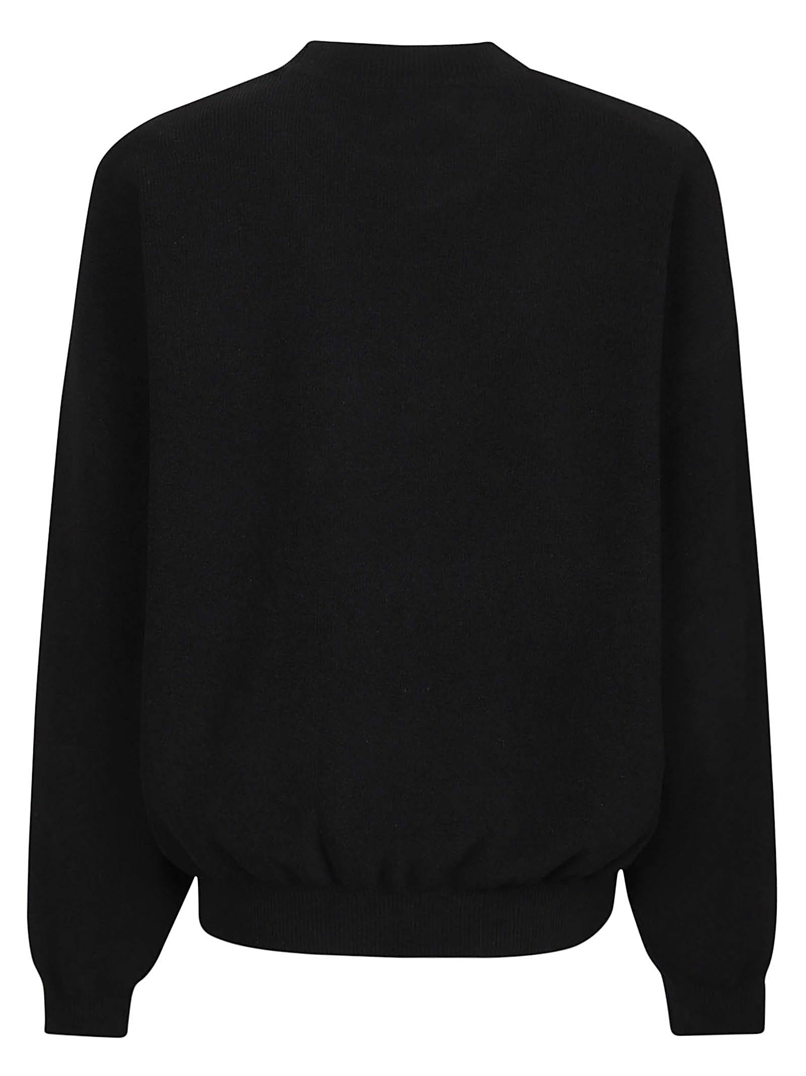 Shop Alexander Wang Embossed Logo Ribbed Sweater In Black