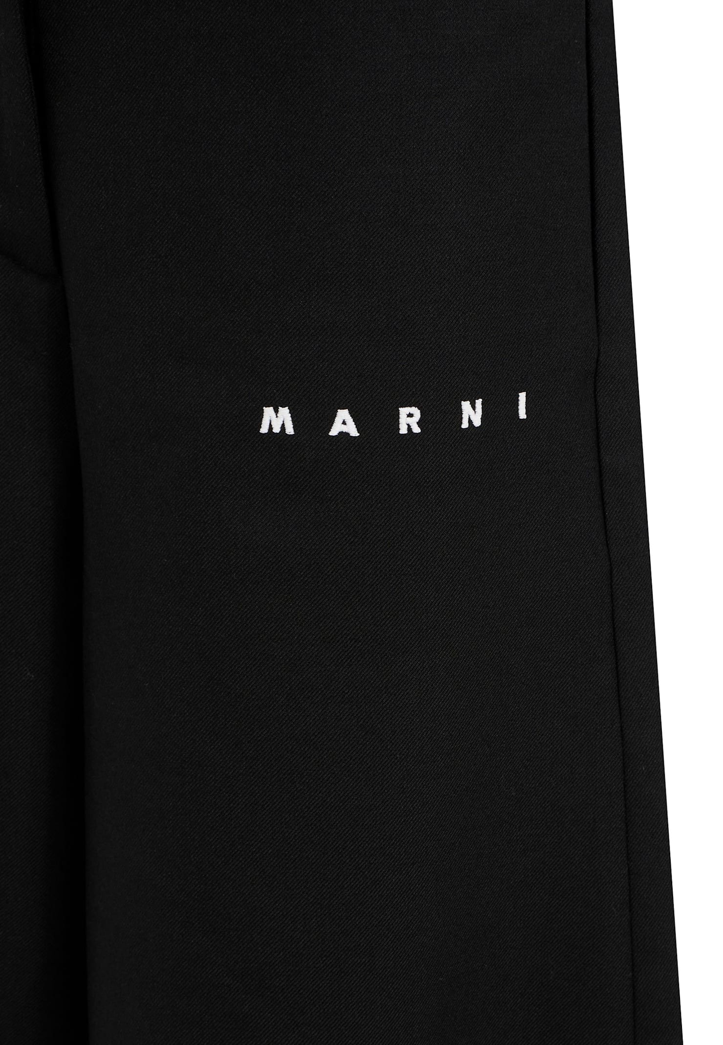 Marni Black Trousers For Girl With Logo In Black