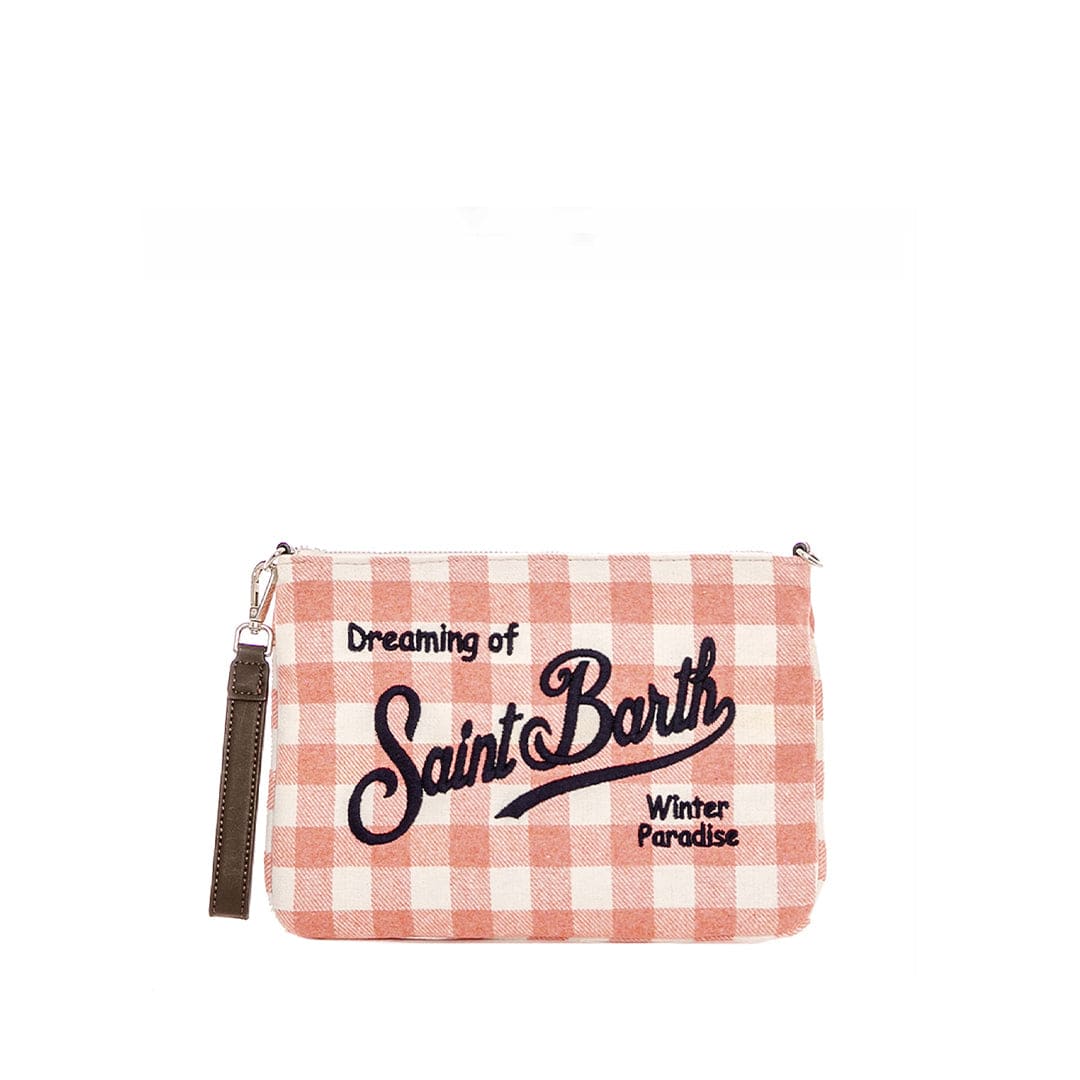 Parisienne Pink Gingham Wooly Cross-body Bag Pochette