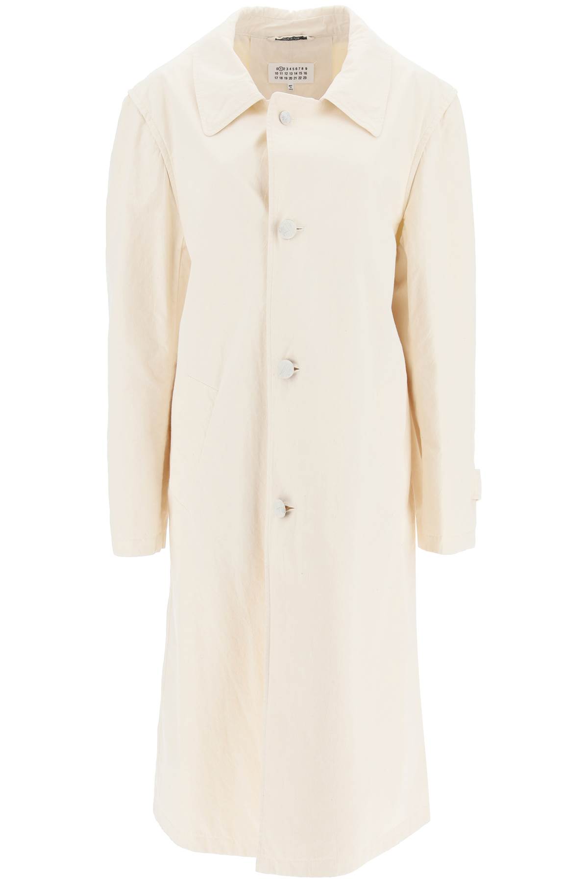 Maison Margiela Long Cotton Trench Coat In White