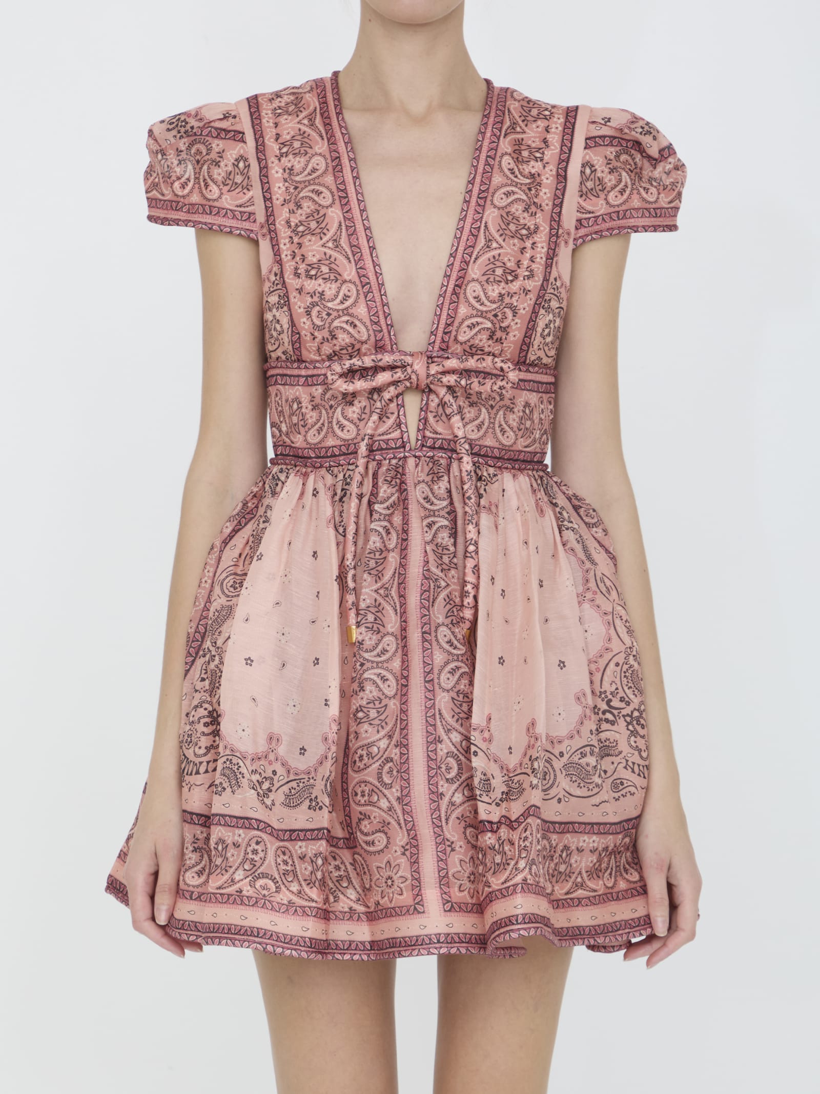 Shop Zimmermann Matchmaker Structured Mini Dress In Pink