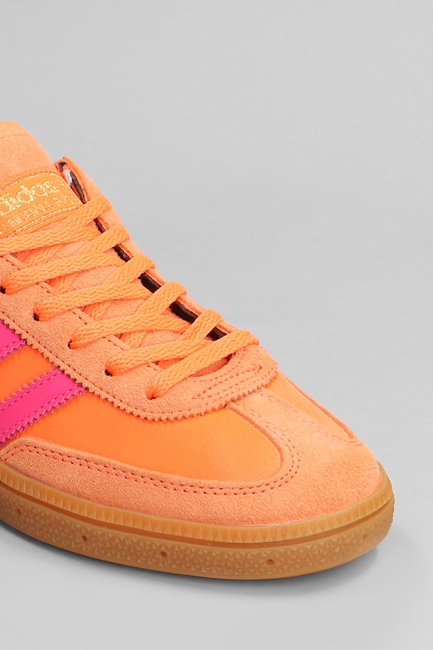 Adidas Originals Handball Spezial Sneakers In Orange Suede And Fabric In Orange