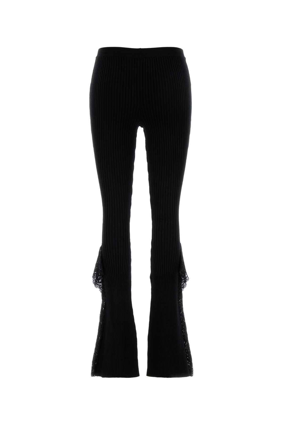 Blumarine Black Knit Flared Leg Pant In Black