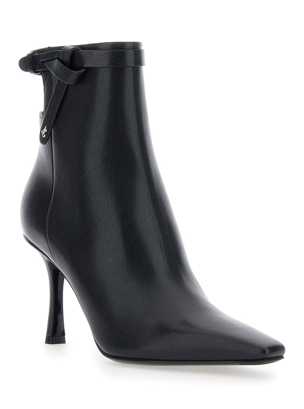 Jimmy Choo Camie Knotted-strap Leather Ankle Boots In Black