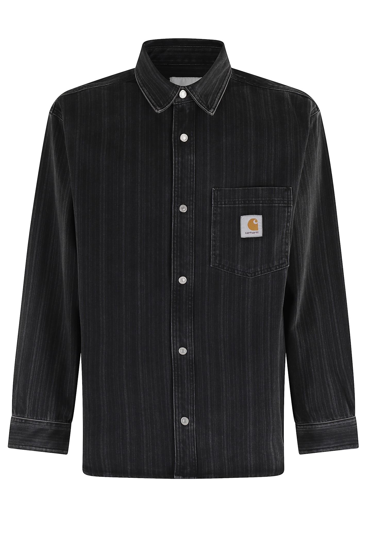 Carhartt Work In Progress Rylan Stripe Cotton Denim Button-up Shirt Jacket In Black