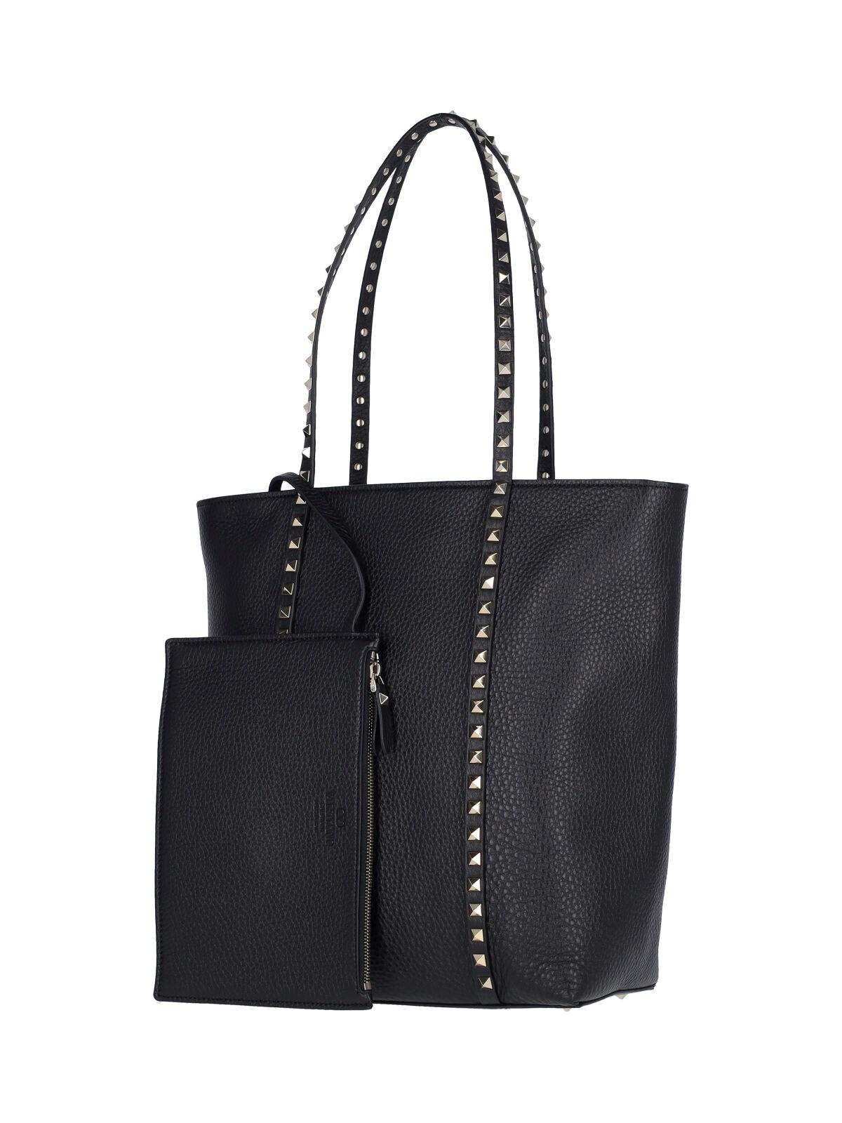 Valentino Rockstud Tote Bag In Nero