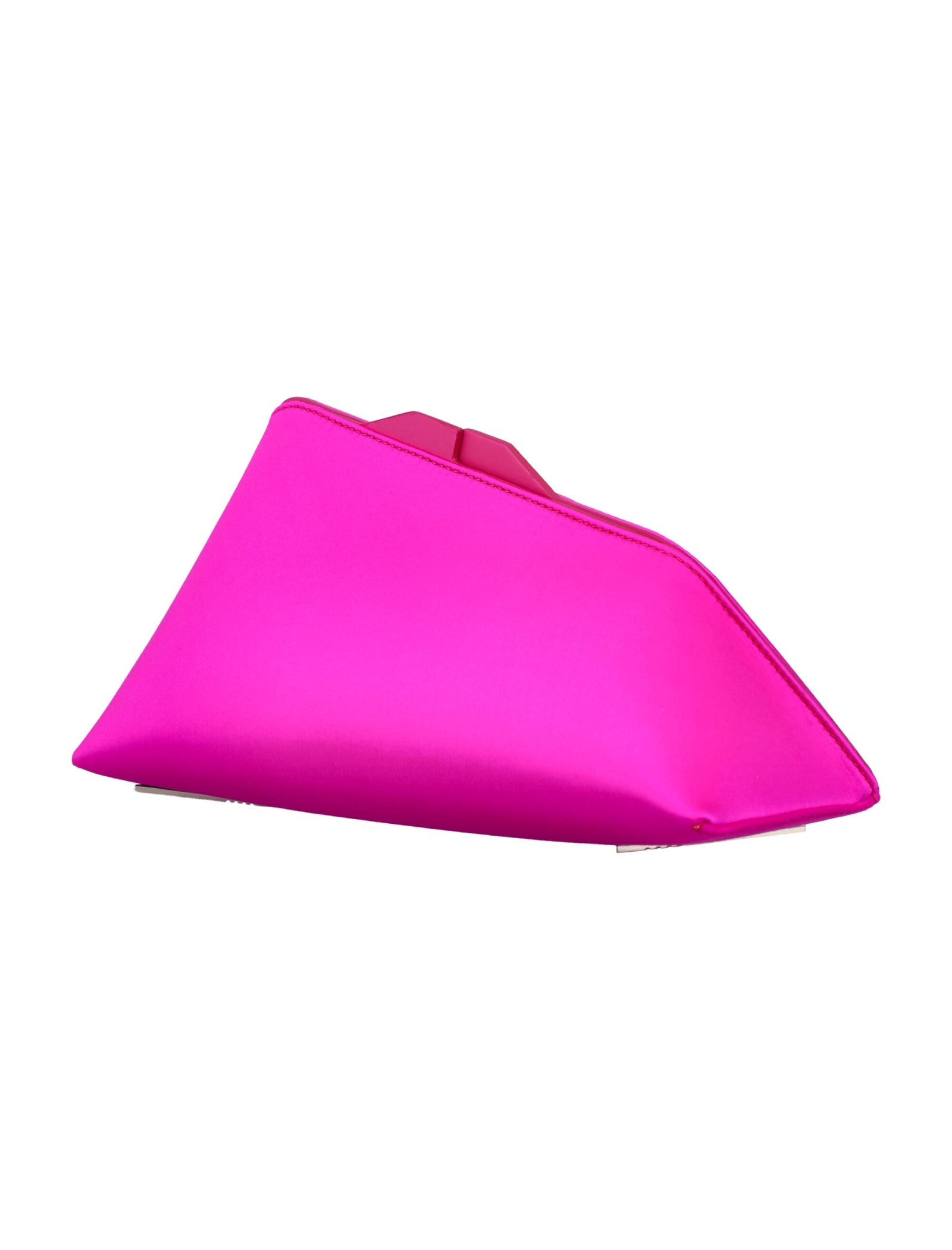 Shop Attico Satin 8.30 Pm Clutch In Fuxia