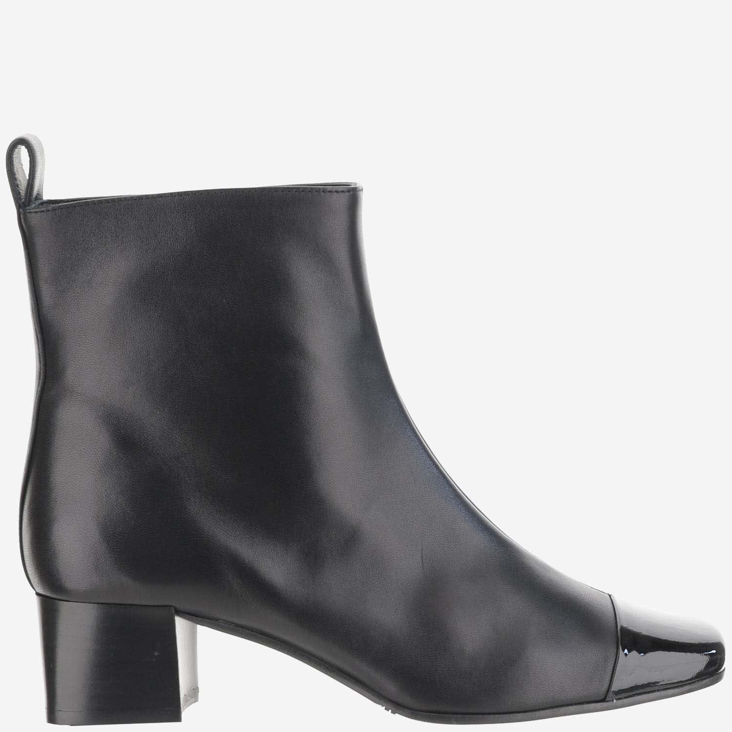 Shop Carel Leather Boots In Black