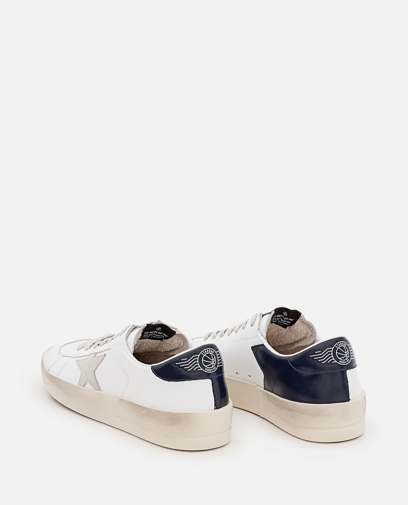 Shop Golden Goose Superstar Leather White And Black Sneakers