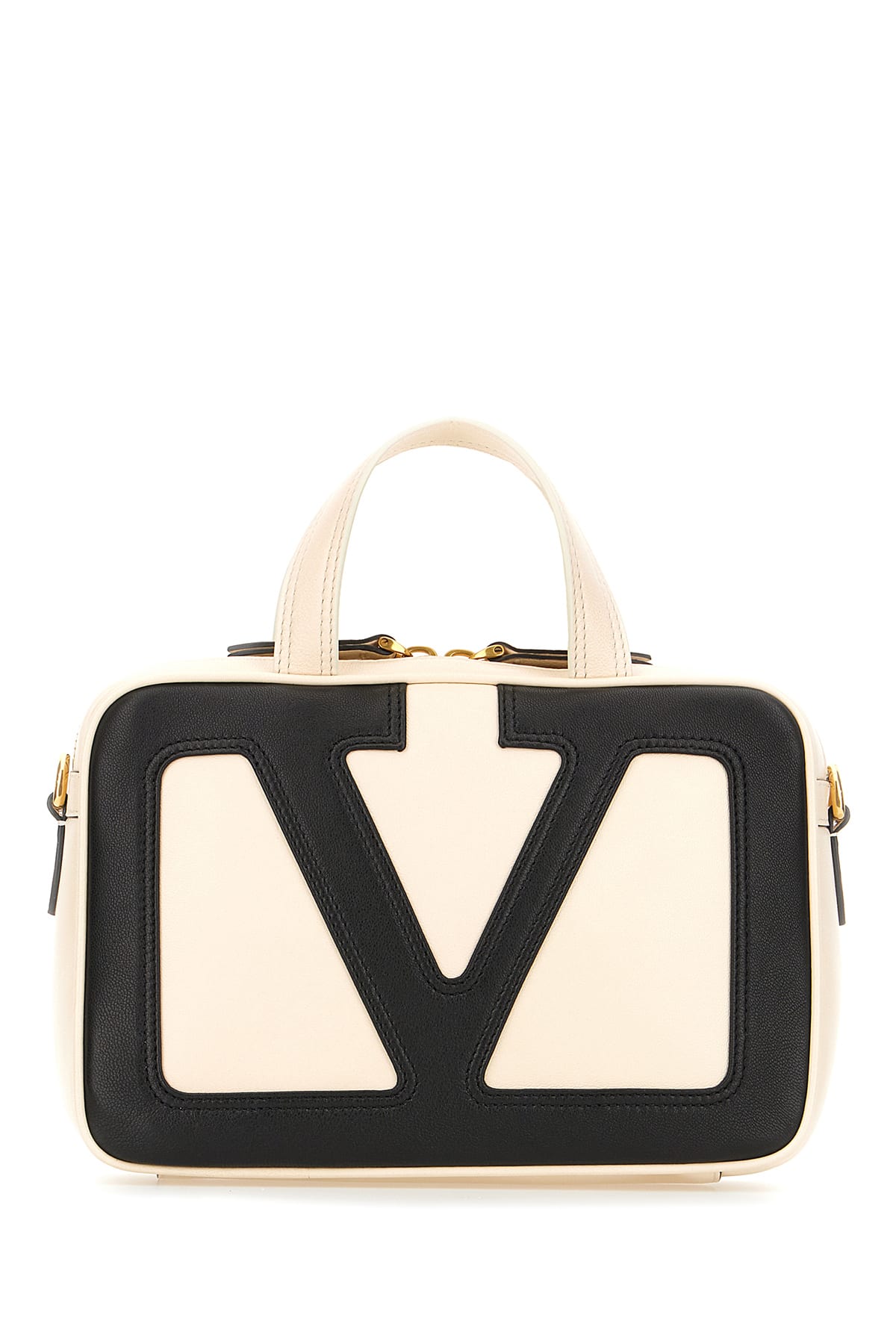 Valentino Sand Nappa Leather Viva Superstar Handbag In White