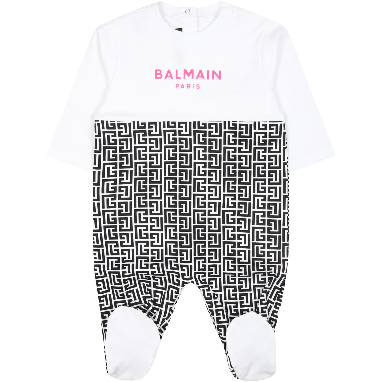 Shop Balmain Multicolor Babygrown Set For Baby Girl With Logo
