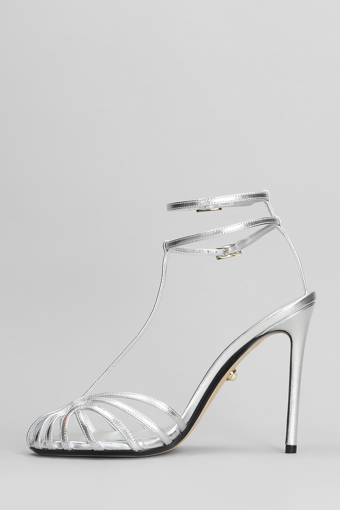Alevì Stella 110 Sandals In Silver Leather In Silver