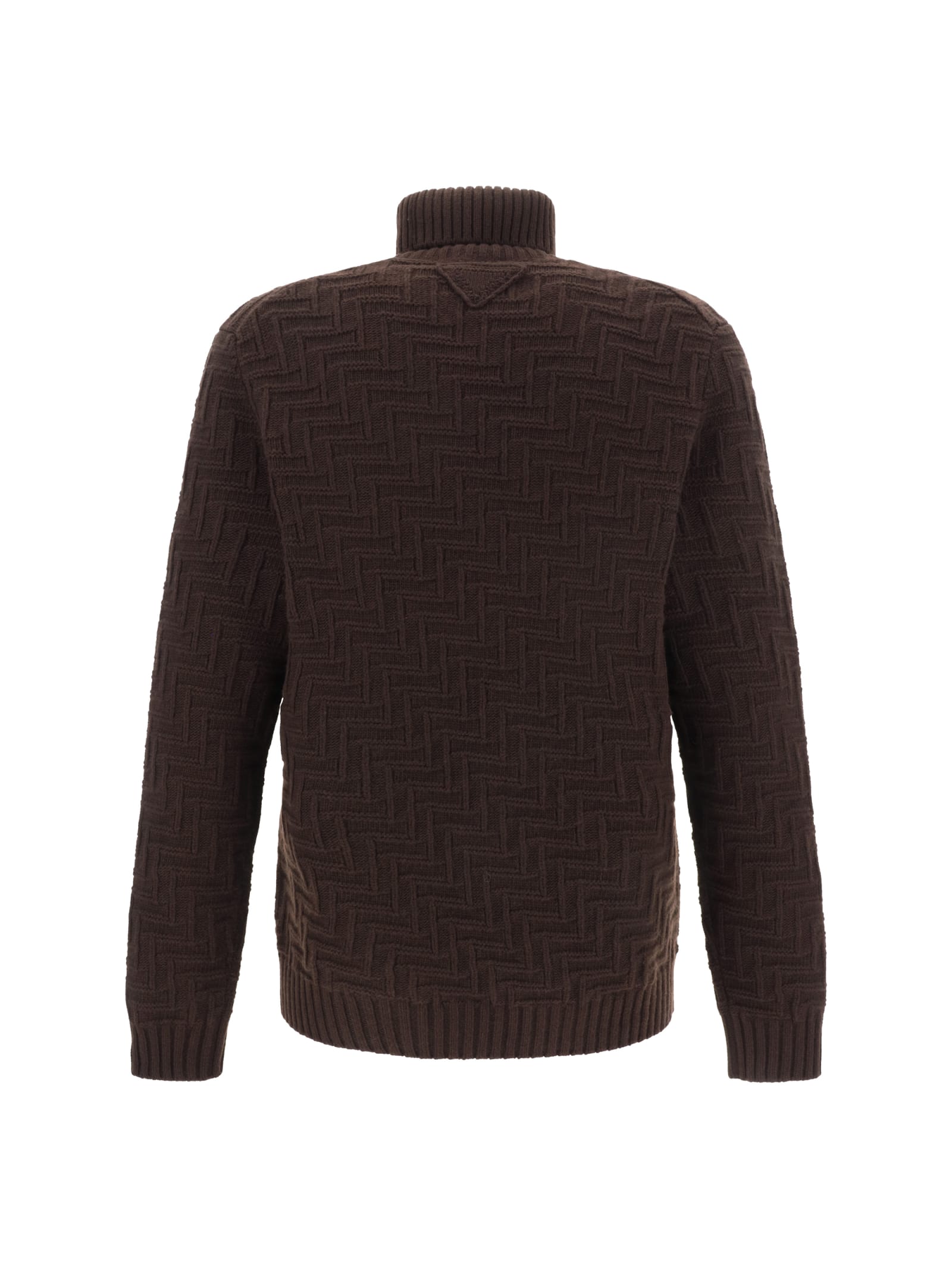 Shop Prada Turtleneck Sweater In Brown