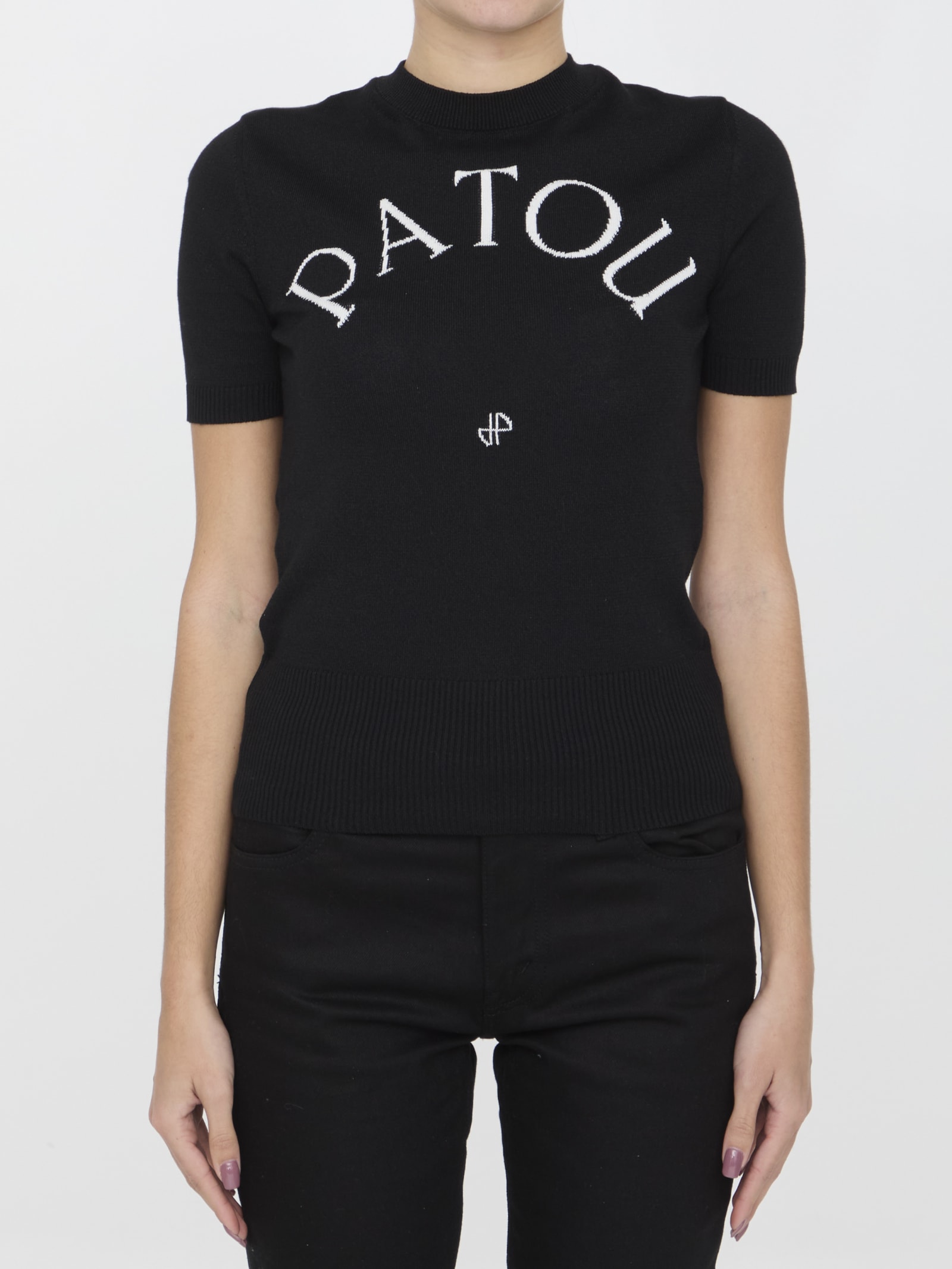 Shop Patou Top In Eco-friendly Knit In Black