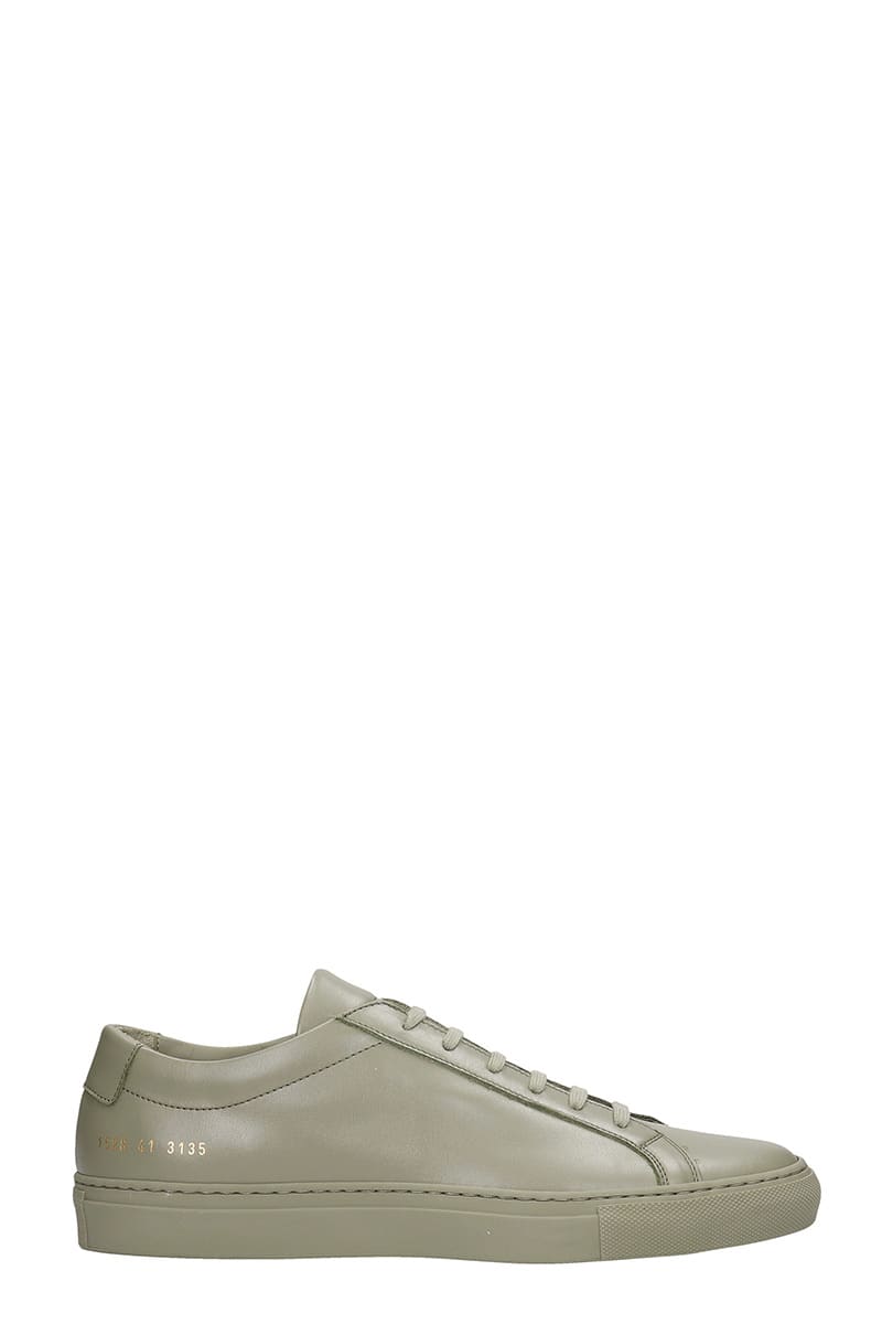 Common Projects Original Achill Sneakers In Green Leather