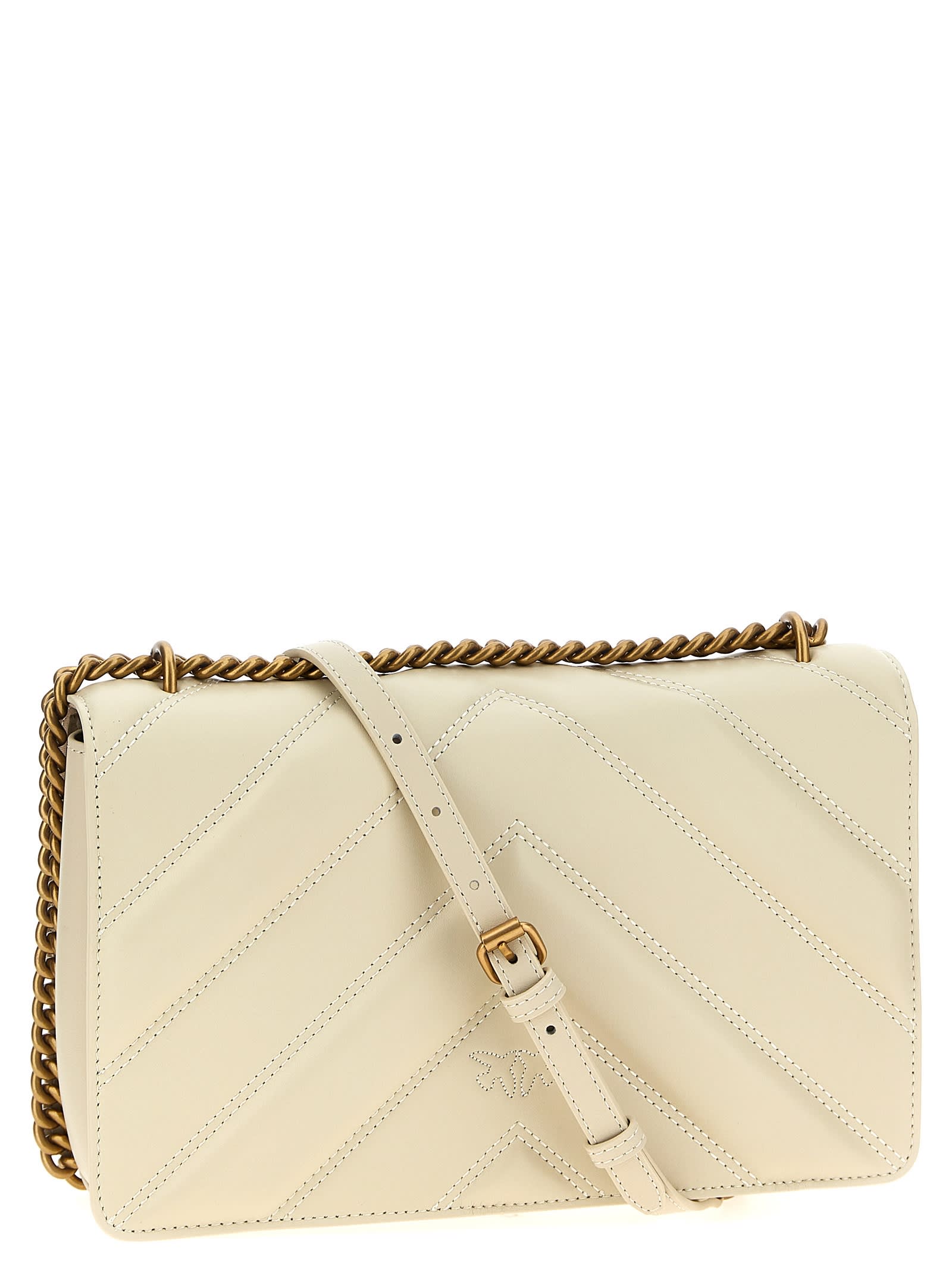Pinko Love One Classic Light Crossbody Bags White In White
