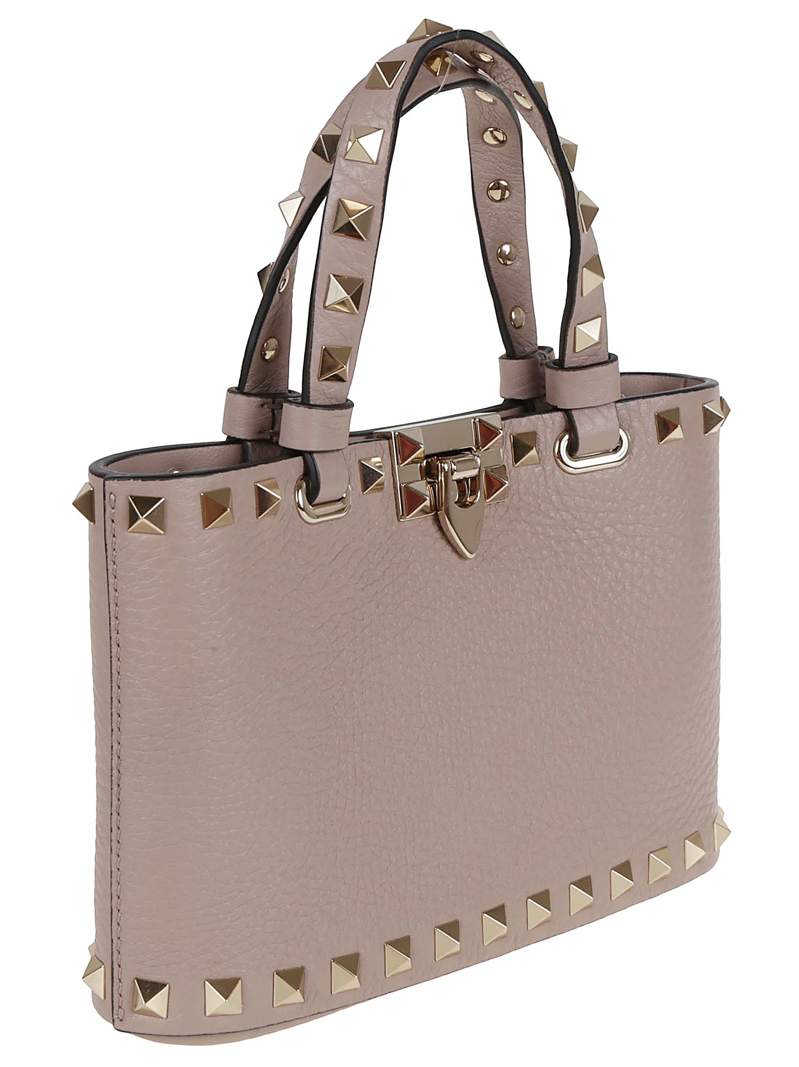 Valentino Garavani Mini Rockstud Shopping Bag In Neutral