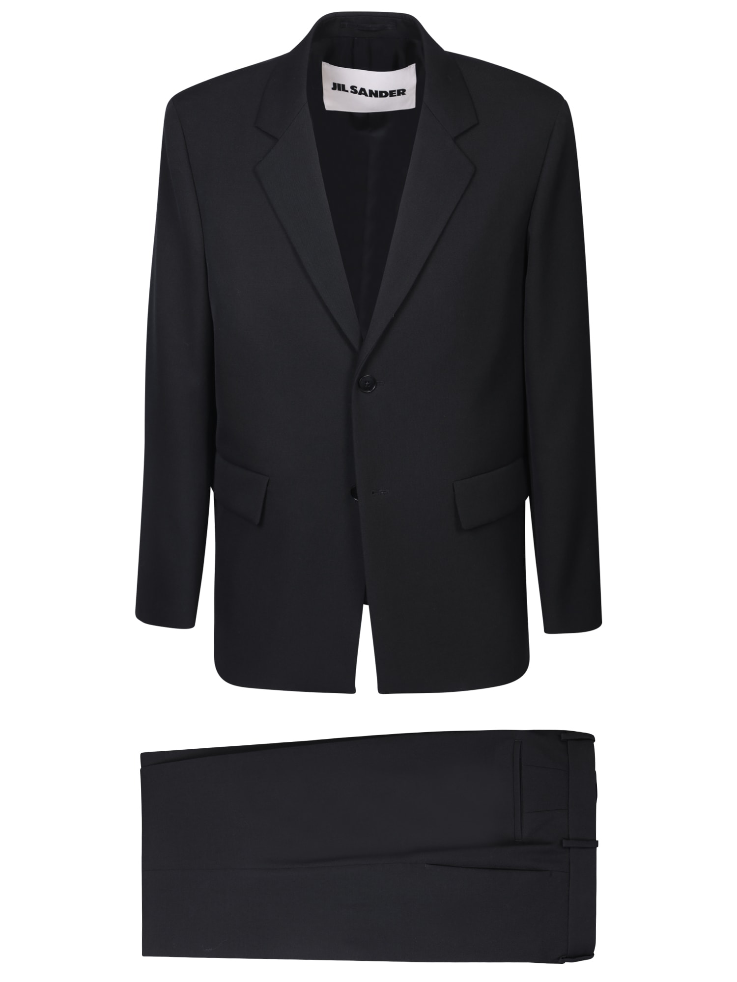 Shop Jil Sander Single-breasted Jacket Black Suit