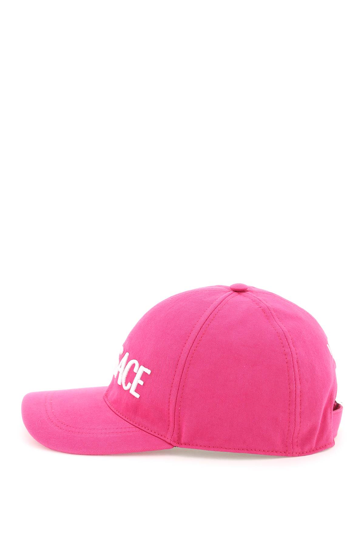 Versace Embroidered Logo Cap In Pink