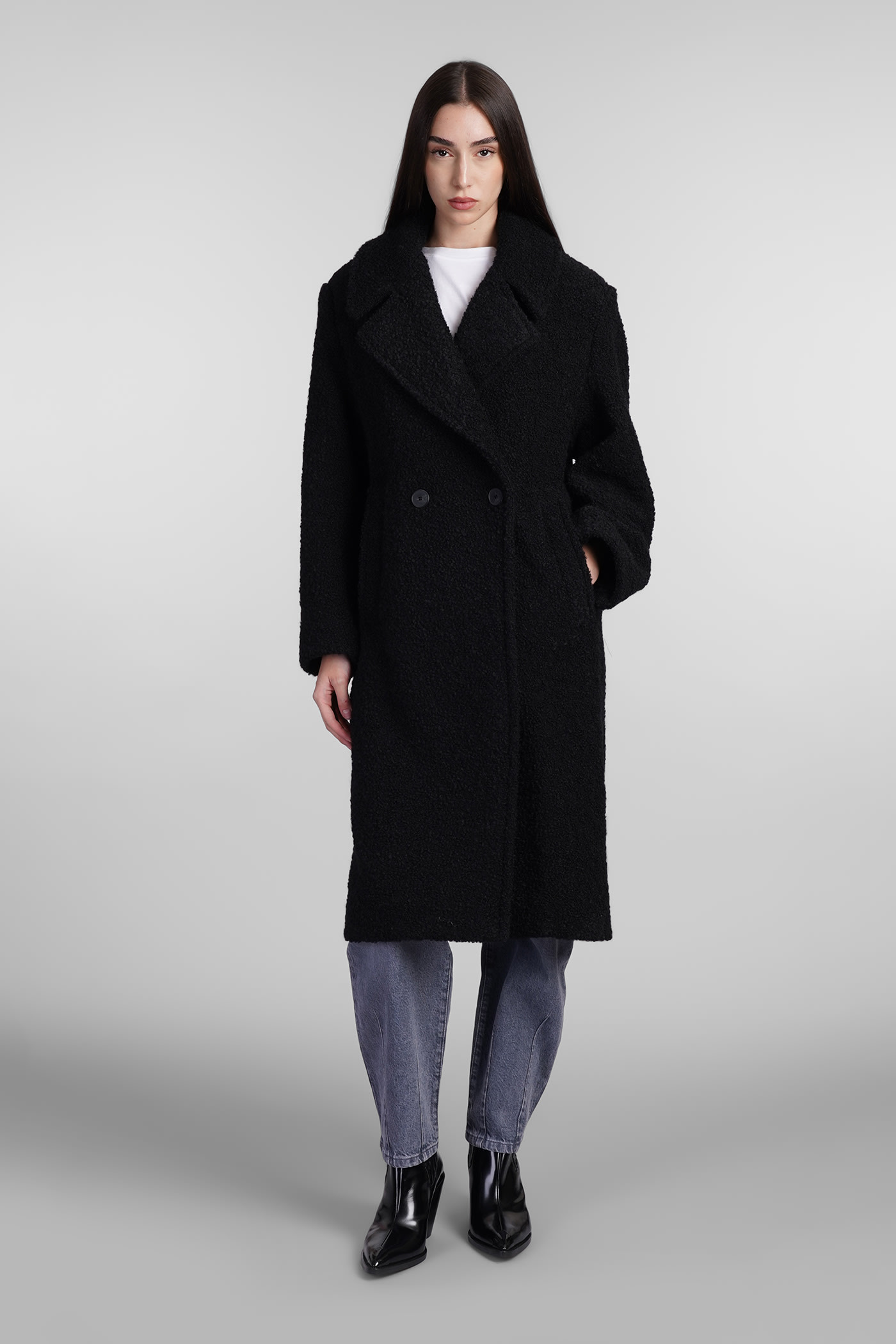 Azelia Coat In Black Wool