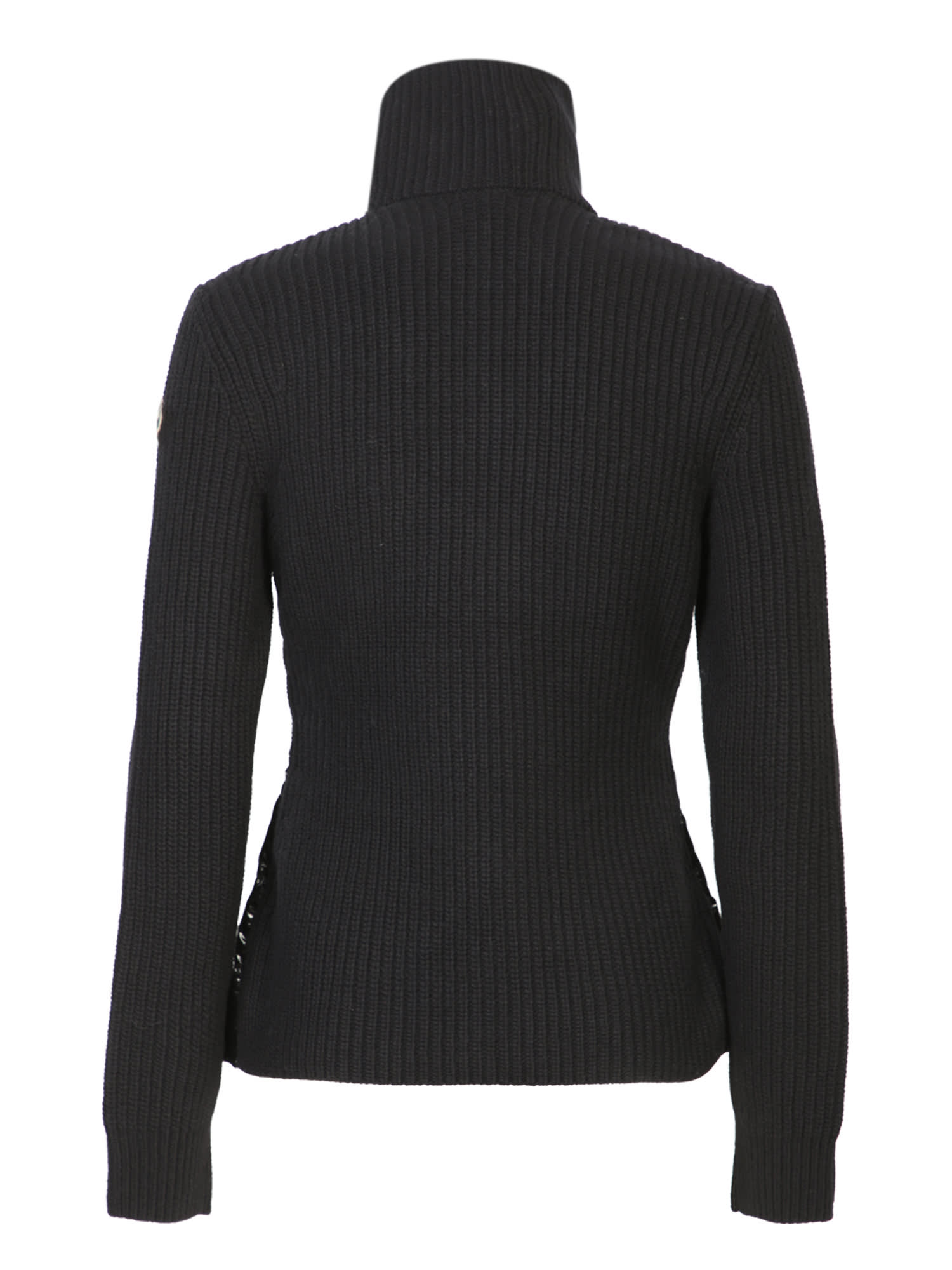 Shop Moncler Black Down Cardigan