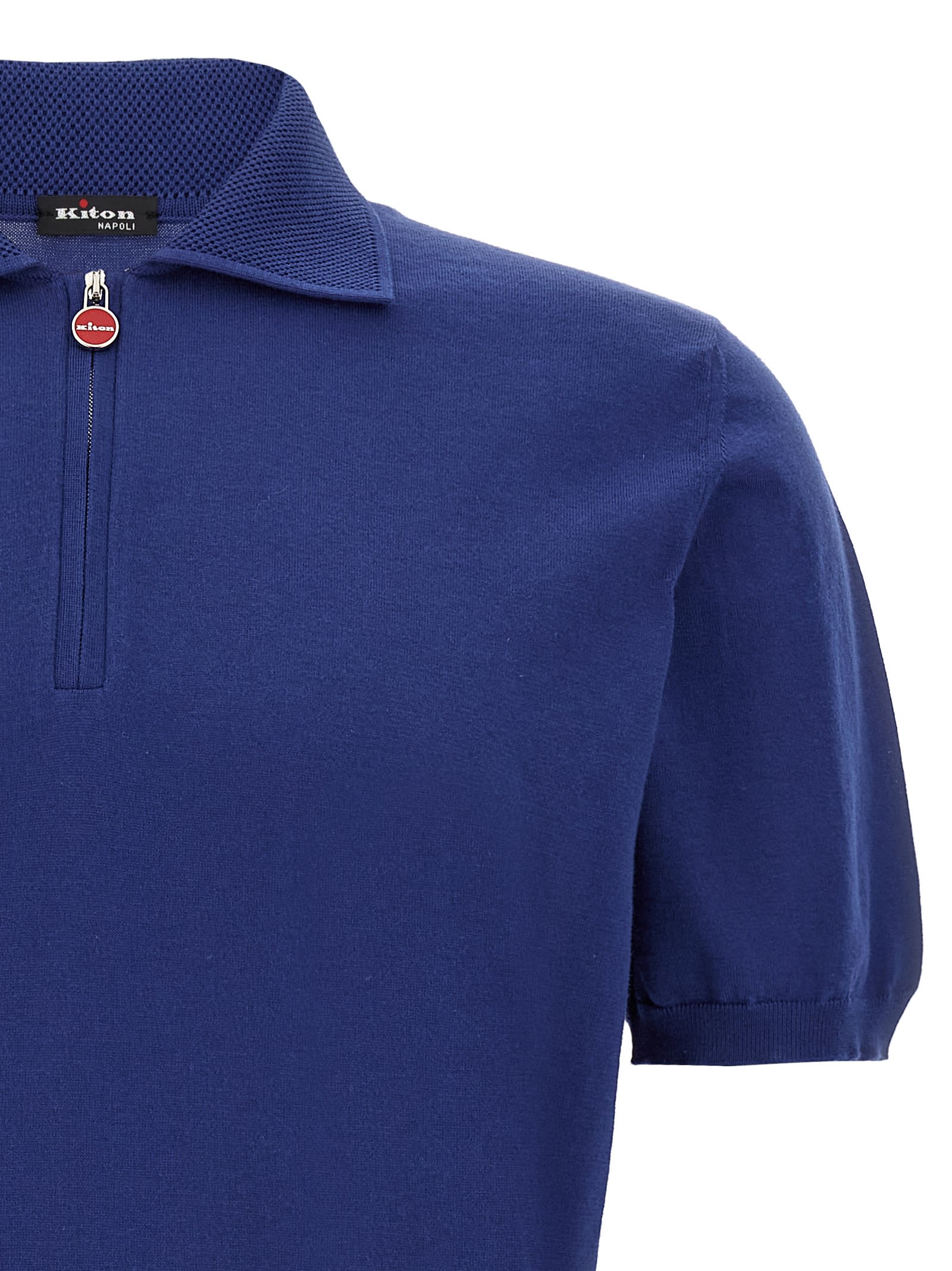 KITON HONEYCOMB POLO SHIRT