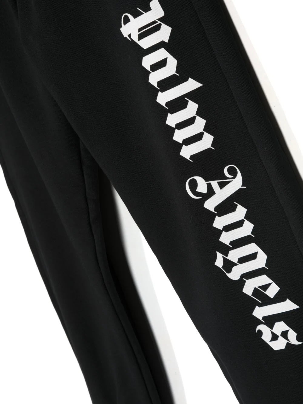 Shop Palm Angels Black Joggers With Logo