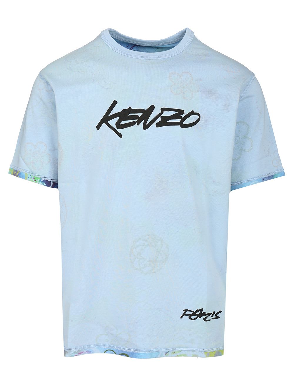 Kenzo Logo Printed Reversible Crewneck T-shirt In Blue