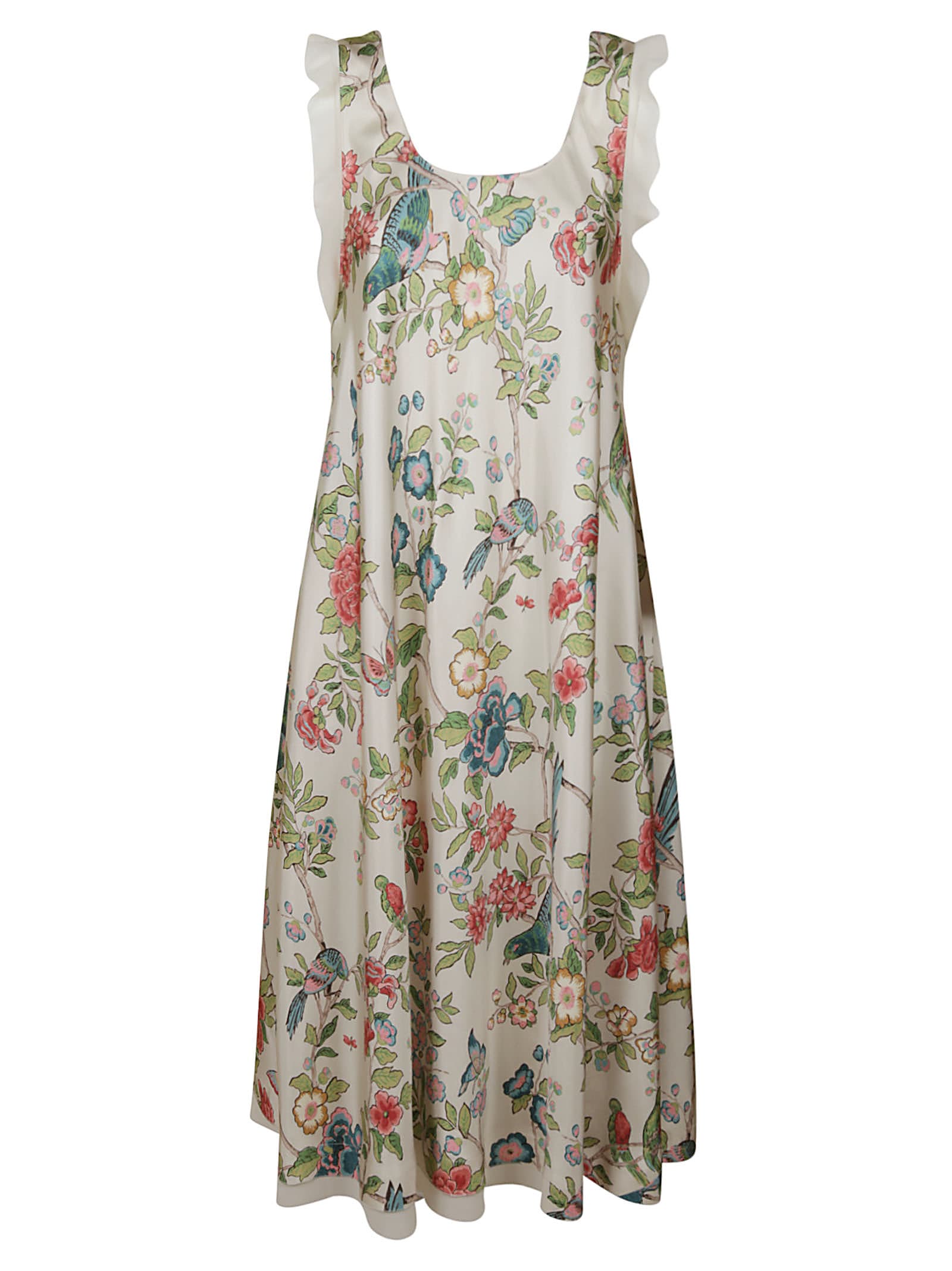 RED Valentino Cut-out Detail Sleeveless Floral Print Dress