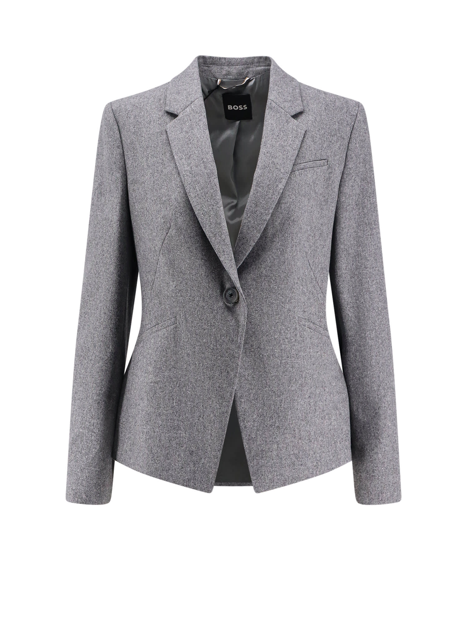 Hugo Boss Tailored Jacket Featuring Structured Shoulders In Multi