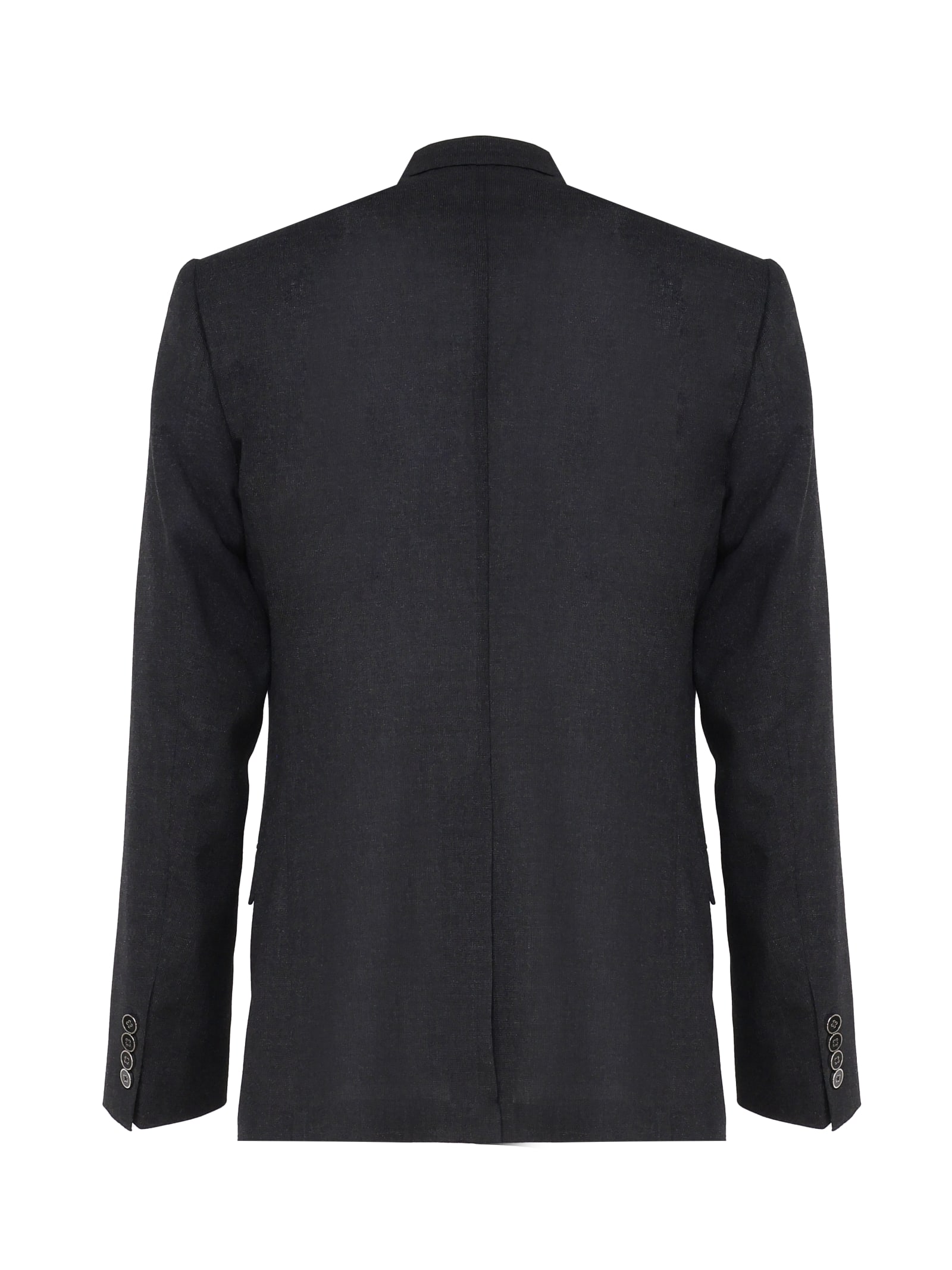 Shop Dolce & Gabbana Double Breasted Blazer In Greish Blackco