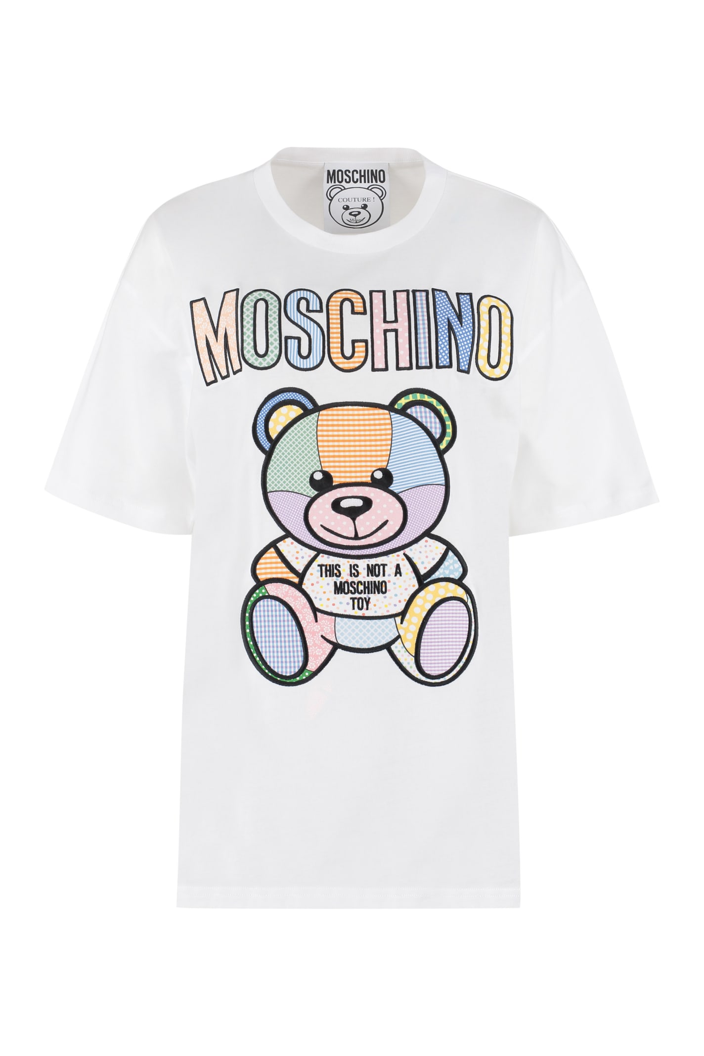 Embroidered Cotton T-shirt Moschino