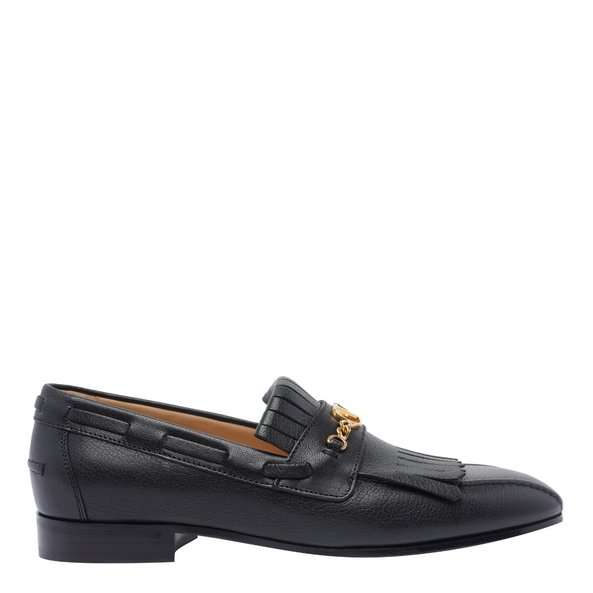 Valentino Vlogo Signature Kidskin Loafer With Fringes