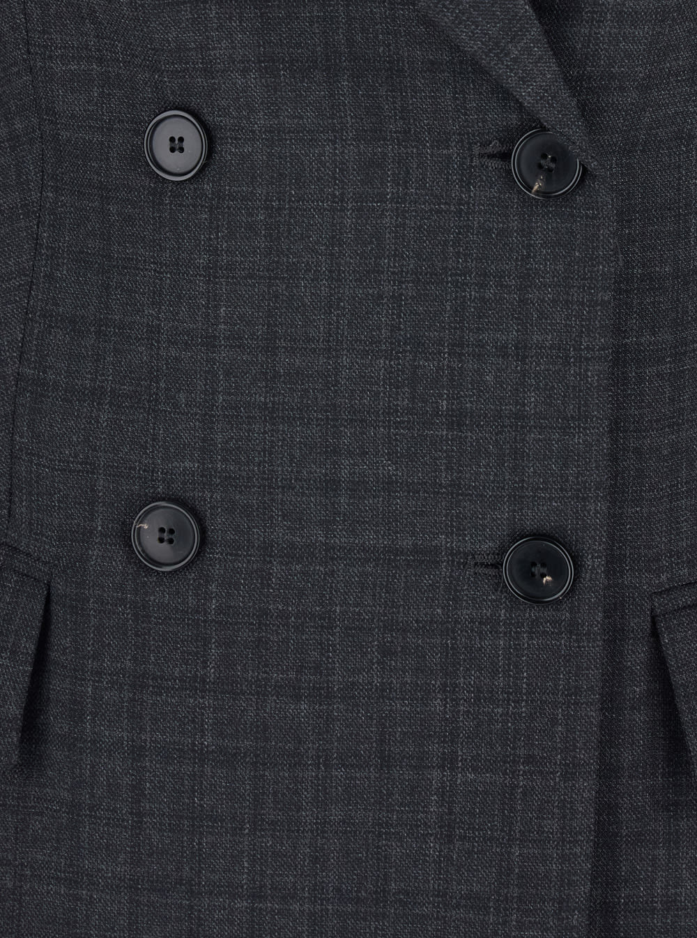 Mauro Grifoni Grey Double-breasted Jacket With Peak Revers And All-over Striped Motif In Wool Woman In Black