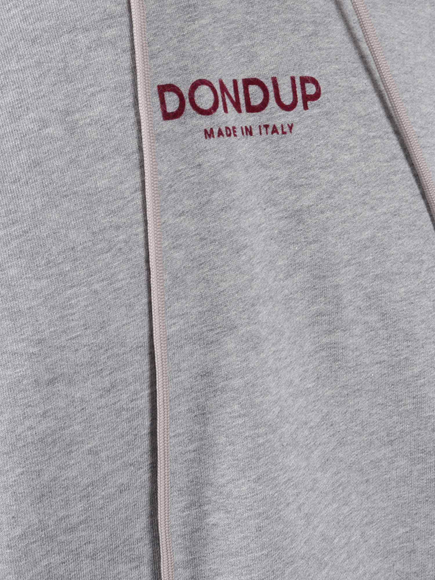 Dondup Light Grey Cotton Hoodie With Adjustable Drawstring In Gray