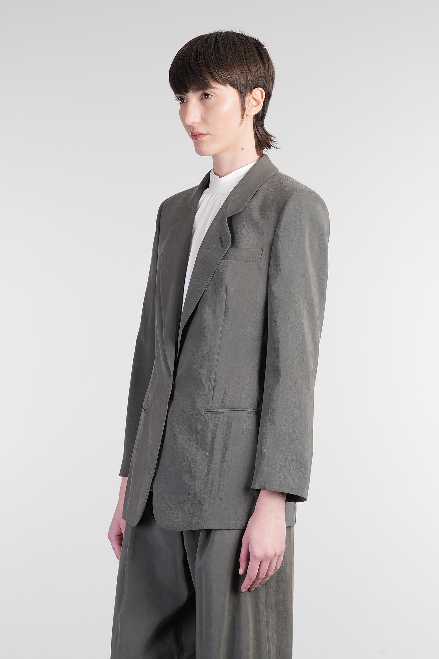 GIORGIO ARMANI BLAZER IN GREEN SILK