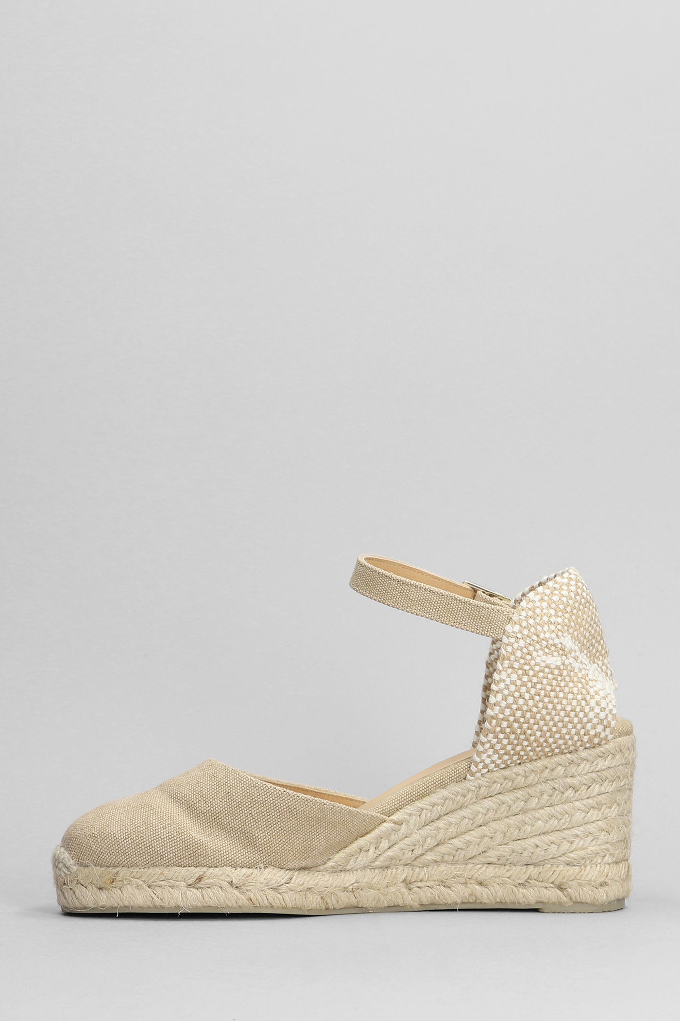 Castaã±er Carol 6-002 Wedges In Beige Canvas