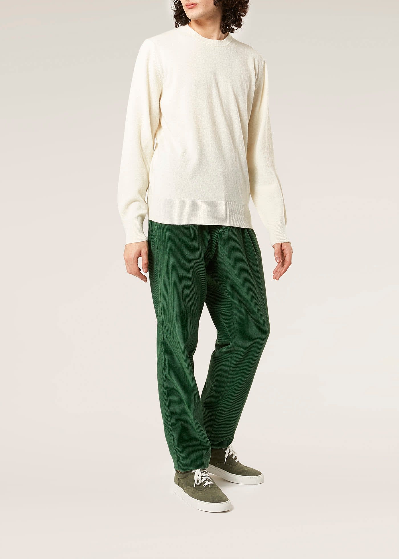 Shop Doppiaa Aantioco Single Pleatd Cotton Corduroy Trousers