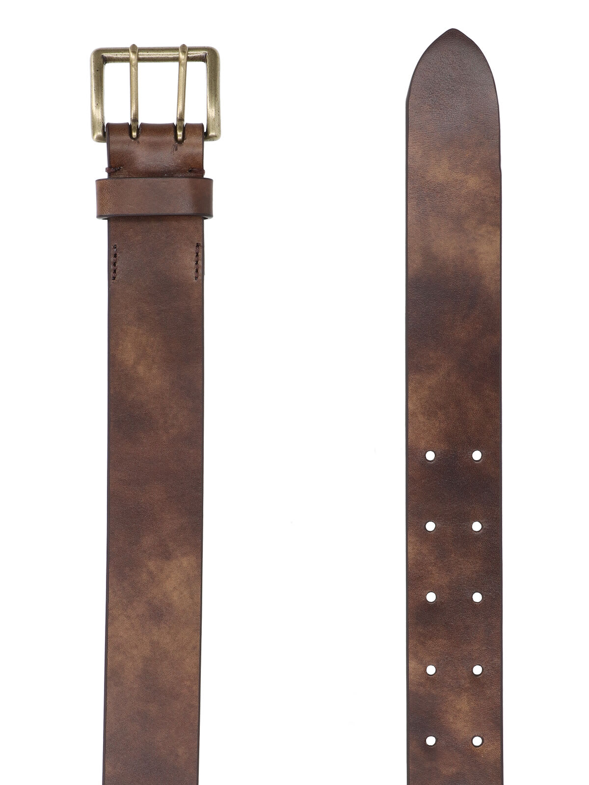 Auralee Adjustable Metal Buckle Belt Multiple Holes In Brown