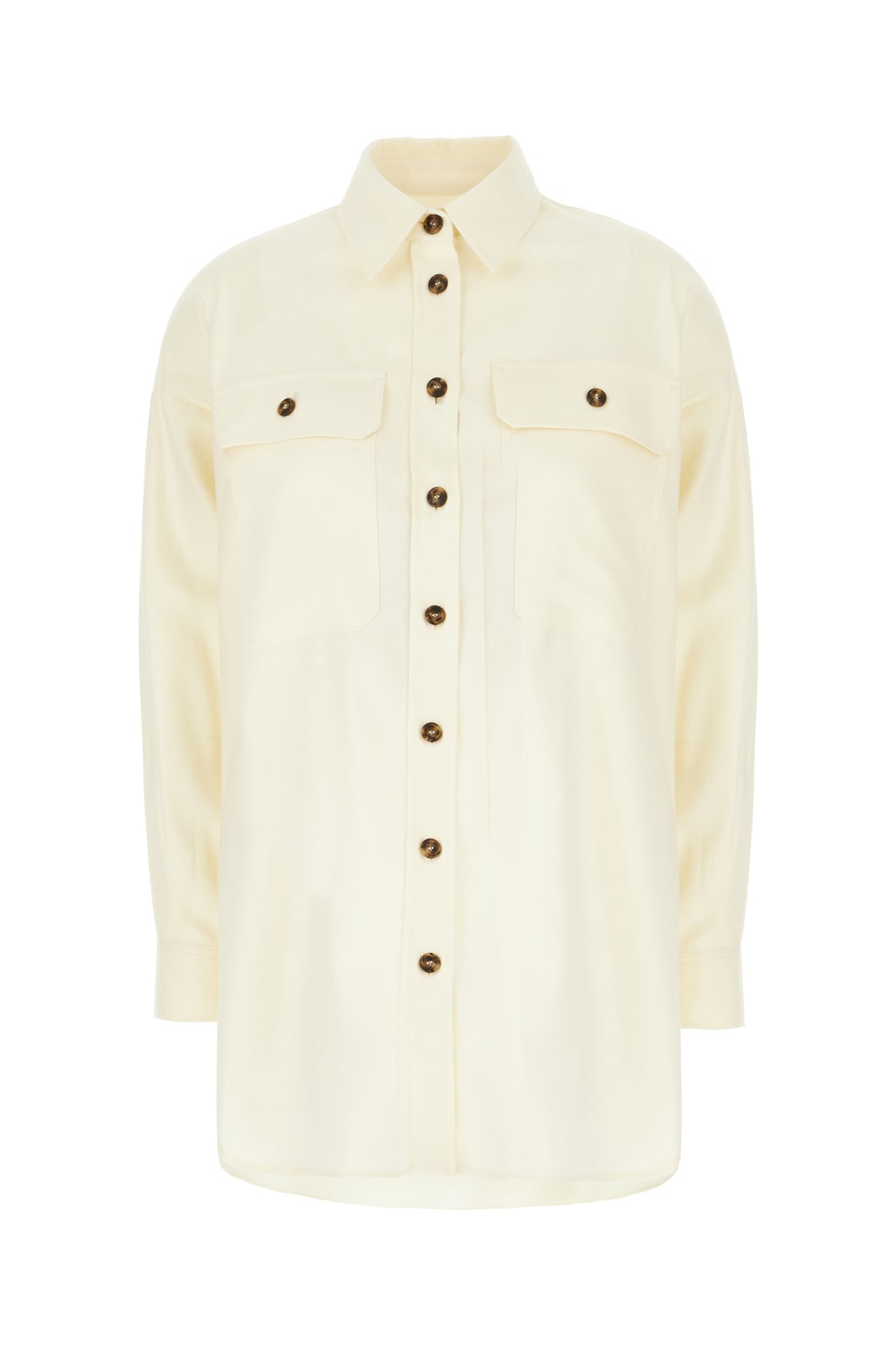 Shop Weekend Max Mara Cream Cotton Shirt In Ecru