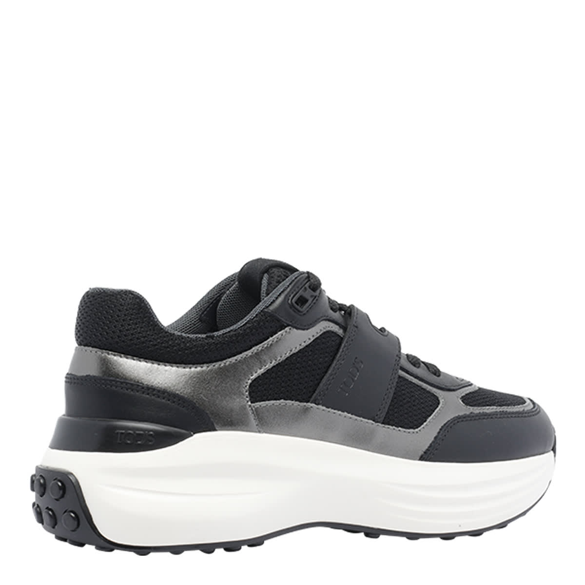 Tod's Leather And Technical Fabric Sneakers In Gray