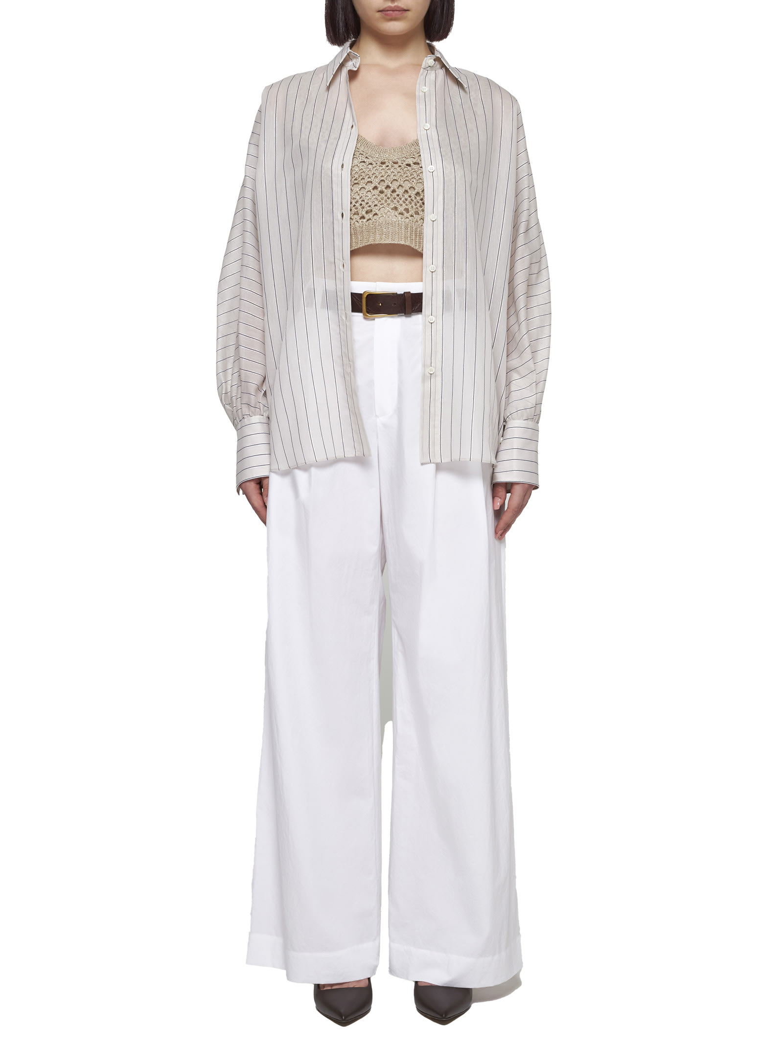 Shop Brunello Cucinelli Pants In Naturale