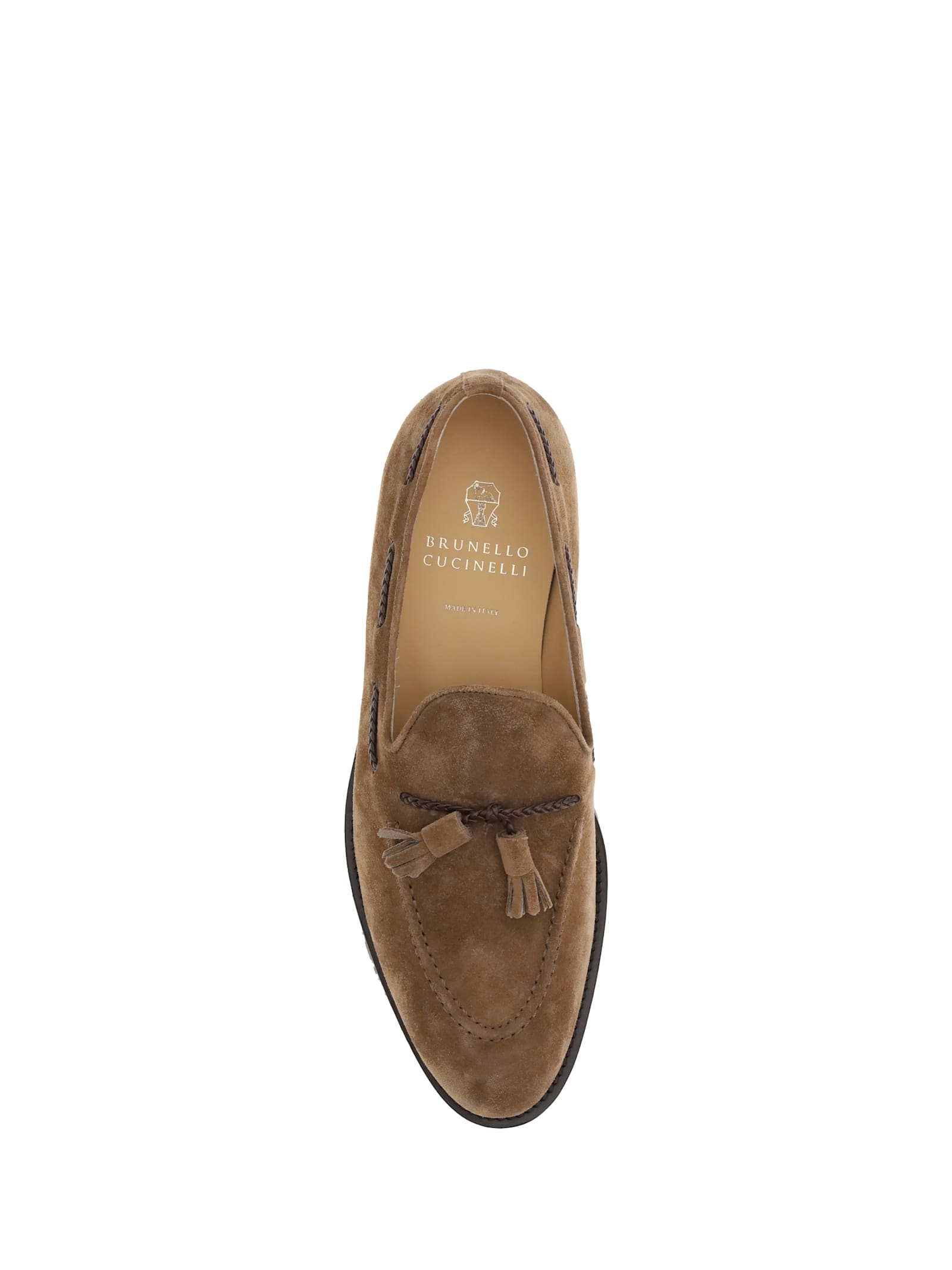 Brunello Cucinelli Suede Loafers In Brown