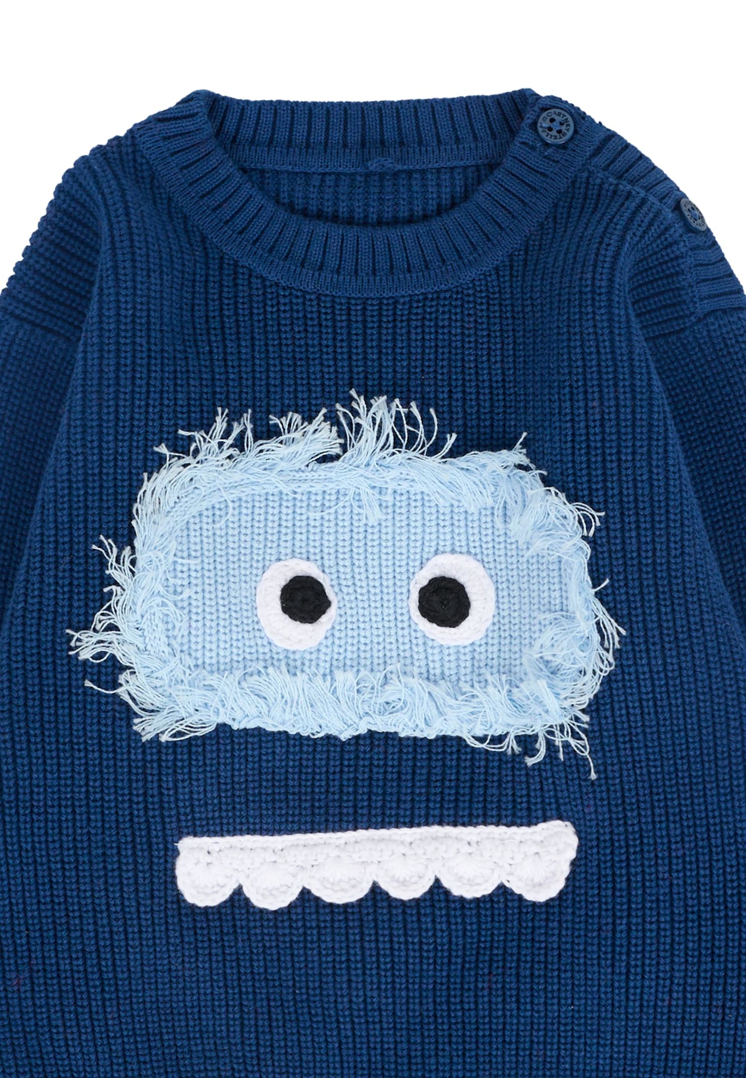 Stella Mccartney Blue Sweater For Baby Boy With Yeti In Blue