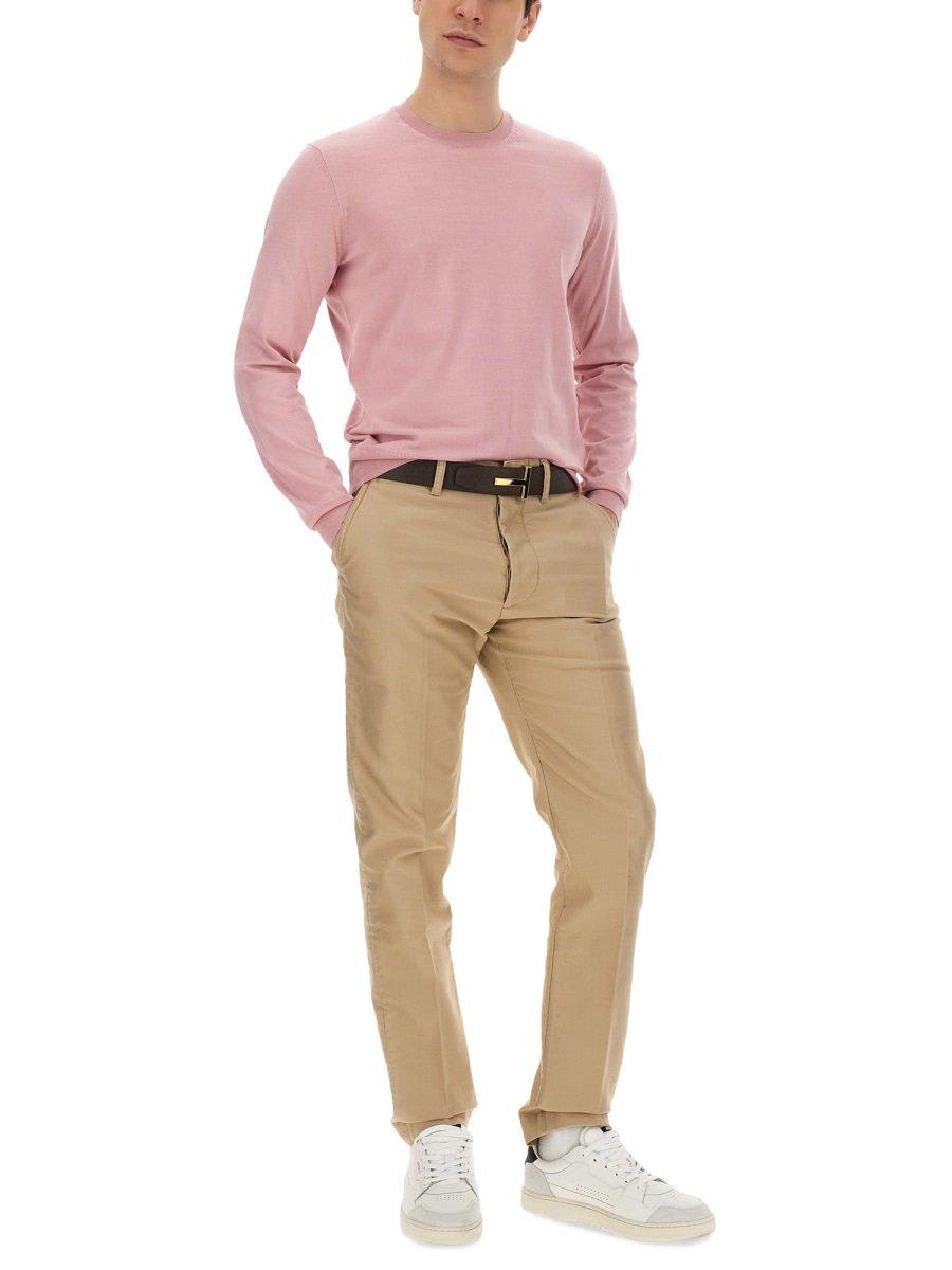 Shop Tom Ford Crewneck Fineknit Jumper In Pink