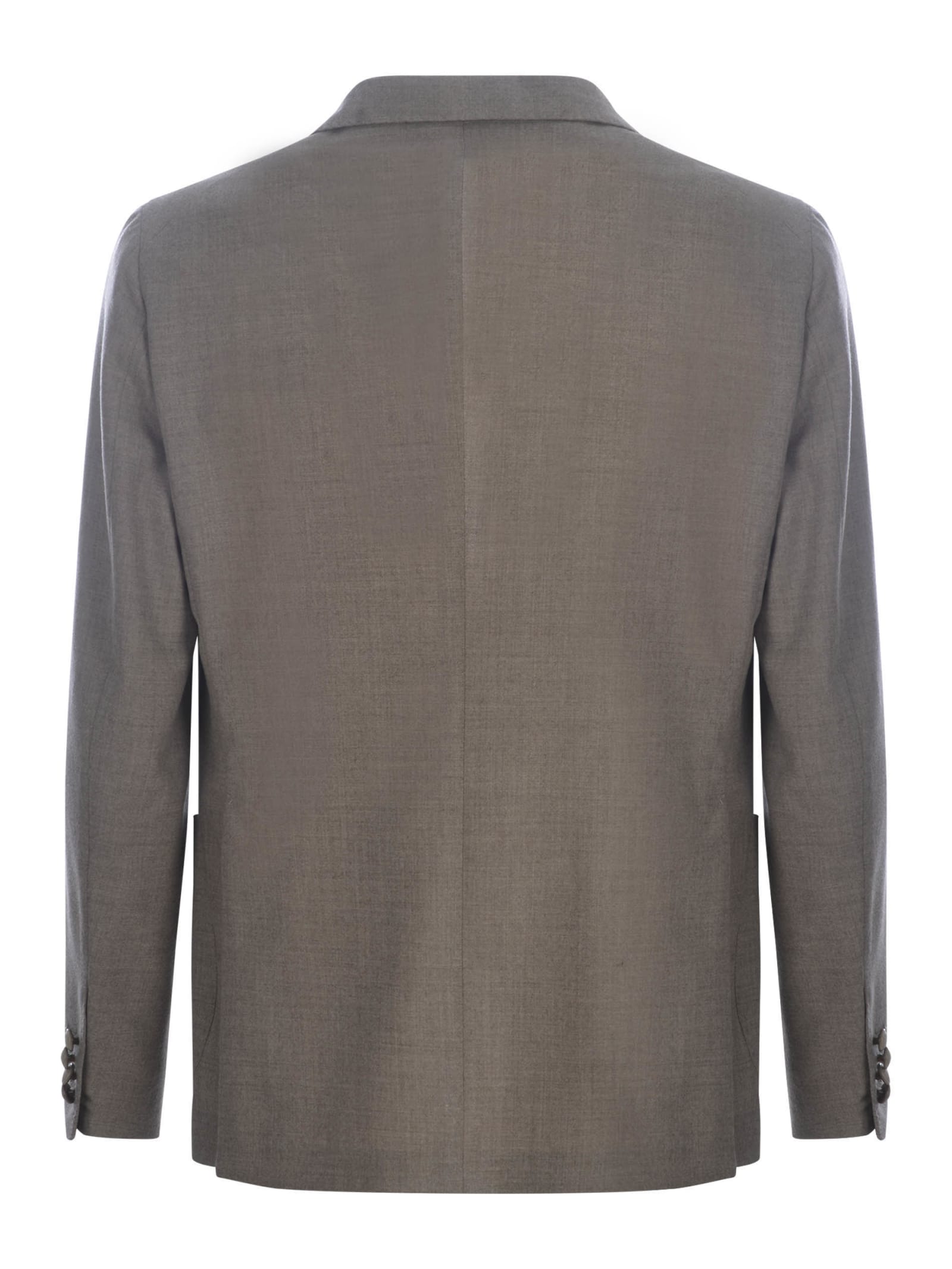 Shop Tagliatore Jacket  In Wool In Tortora Chiaro