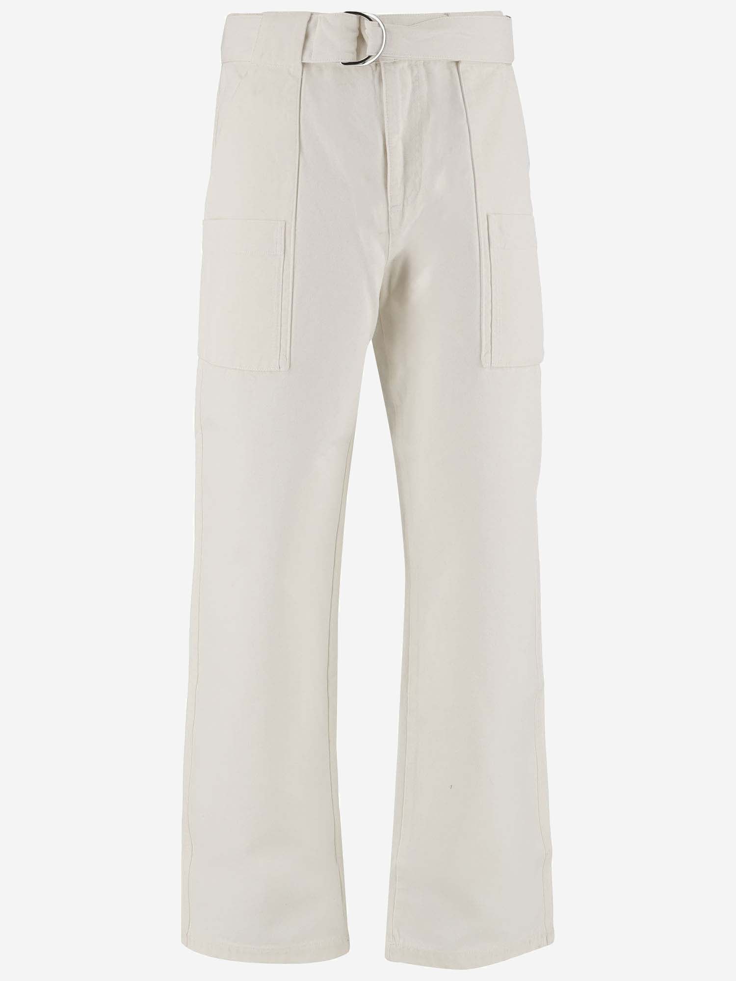 Jw Anderson Cotton Pants With Belt In Beige
